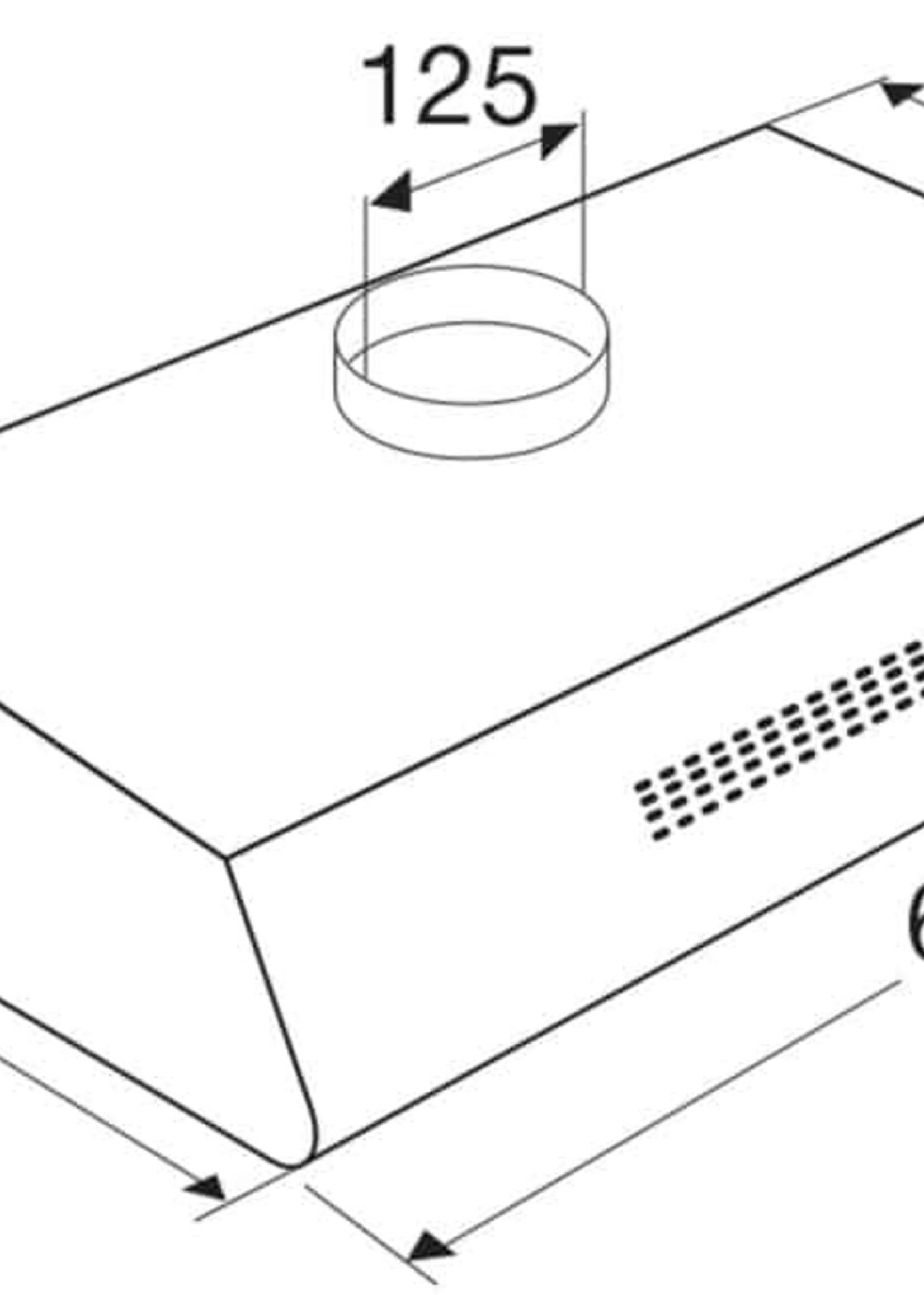Pelgrim OWA205RVS afzuigkap onderbouw