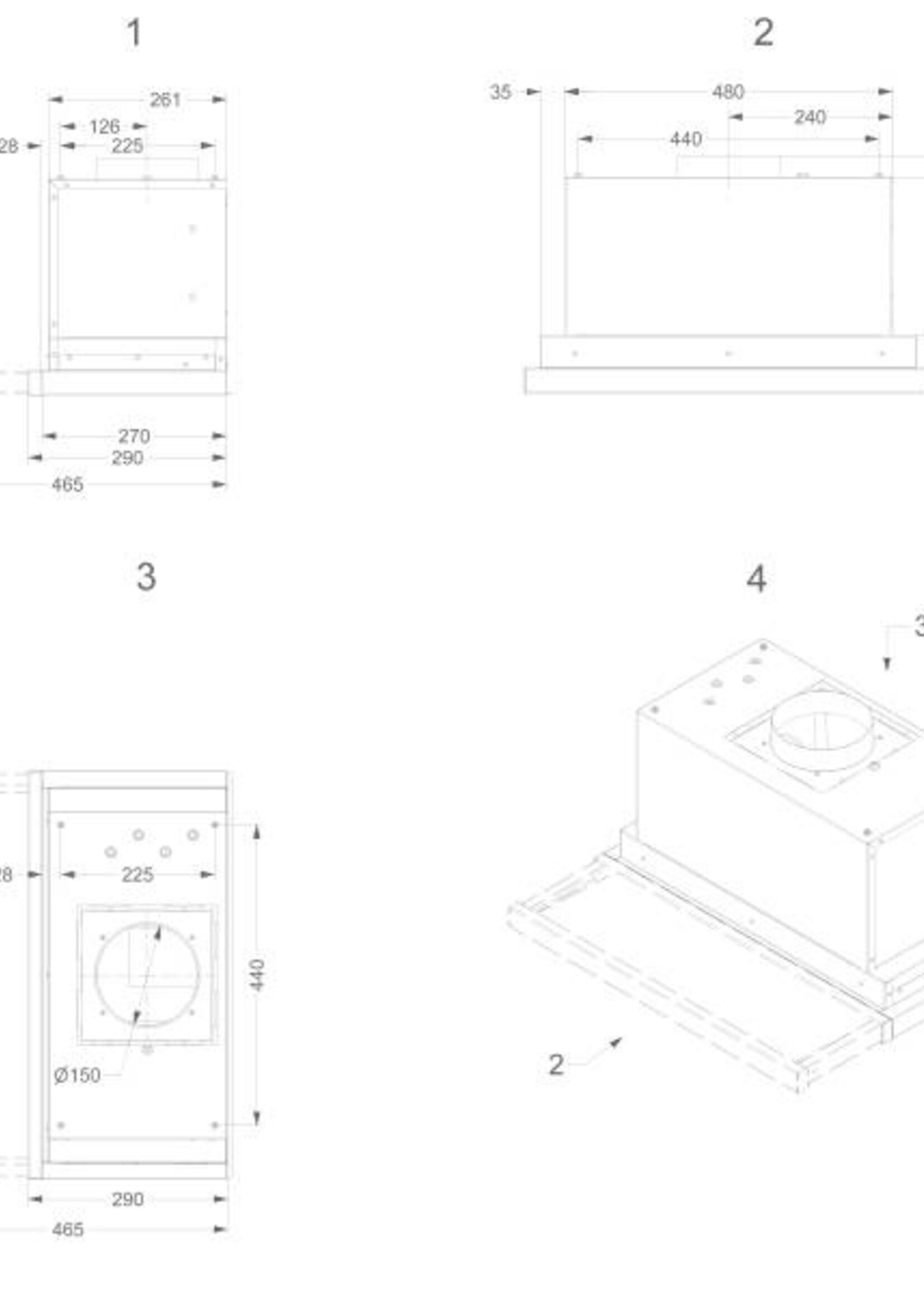 Novy 650 vlakscherm afzuigkap