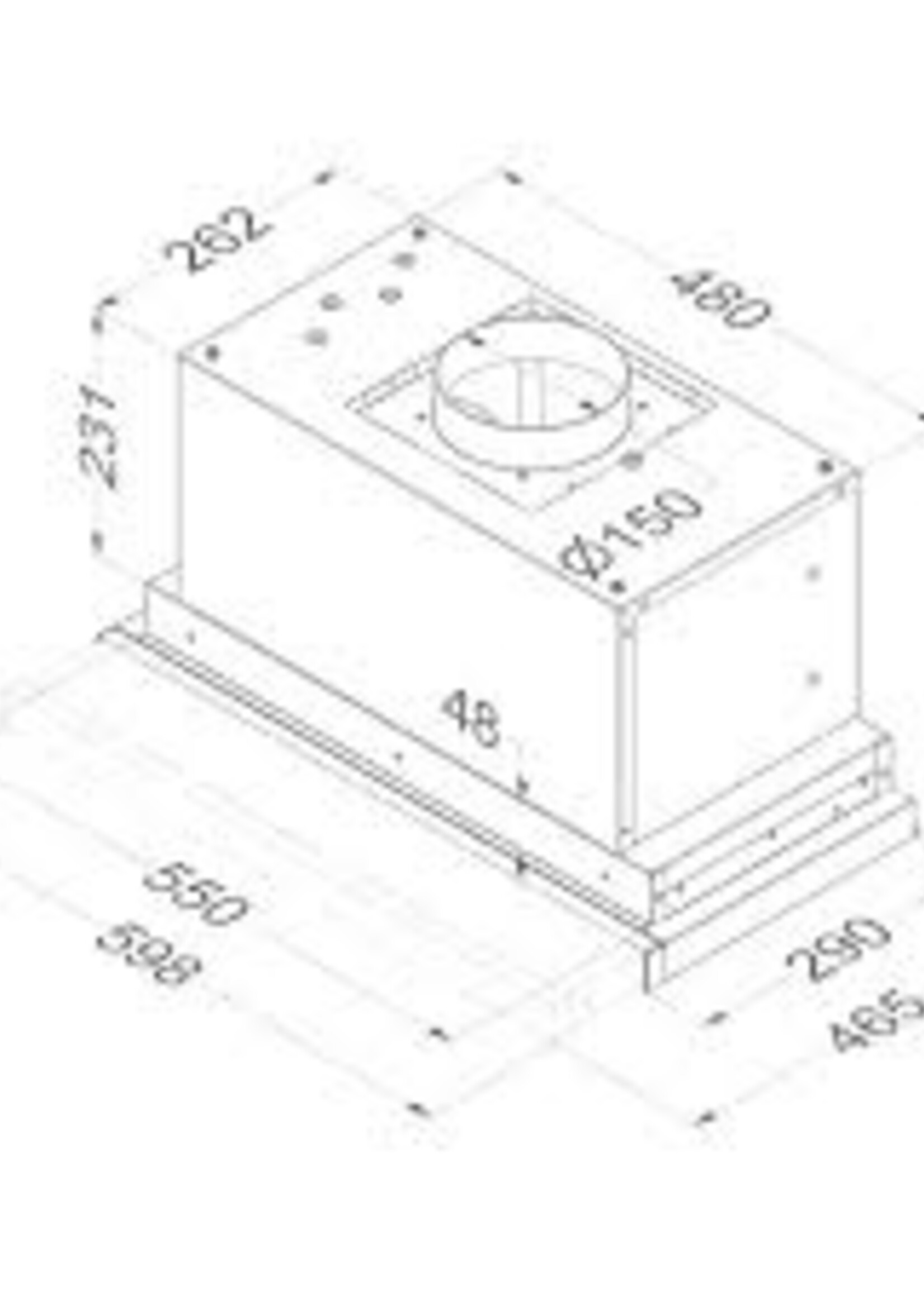 Novy 650 vlakscherm afzuigkap
