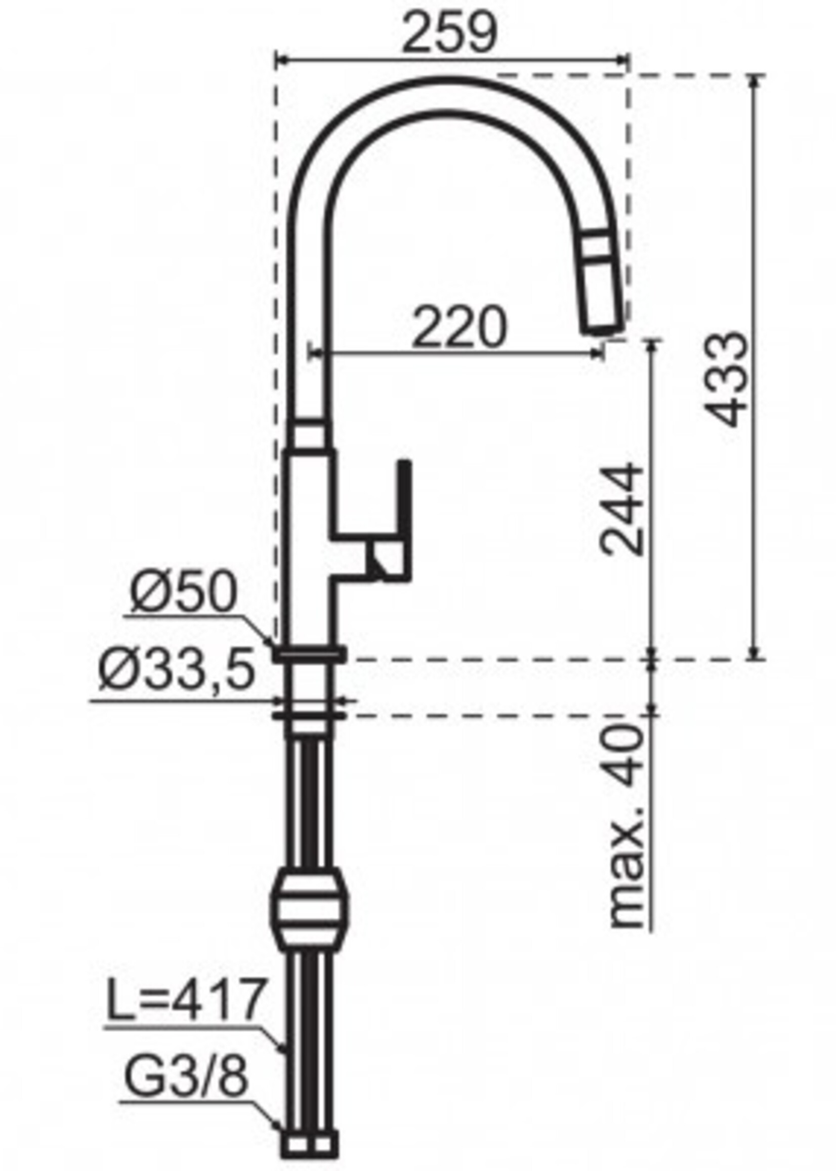 Gessi Mesh Rvs-pvd keukenkraan