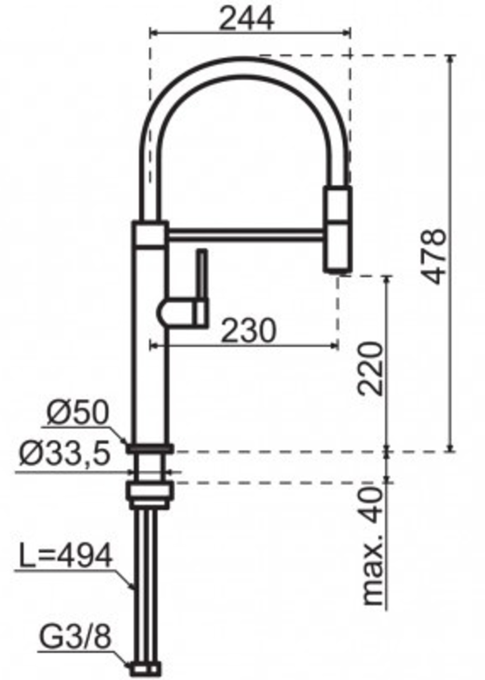 Gessi Gessi 316 Gold keukenkraan