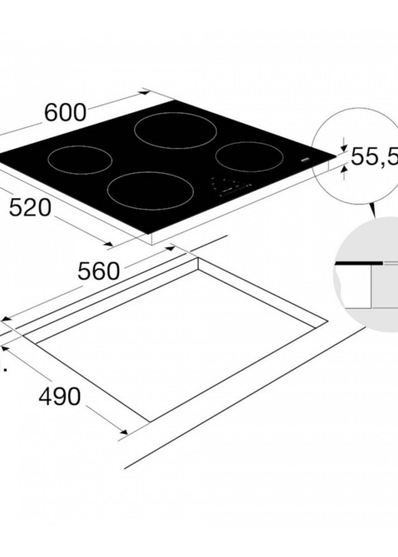 Atag HI06471EP Inductie kookplaat - 60 cm