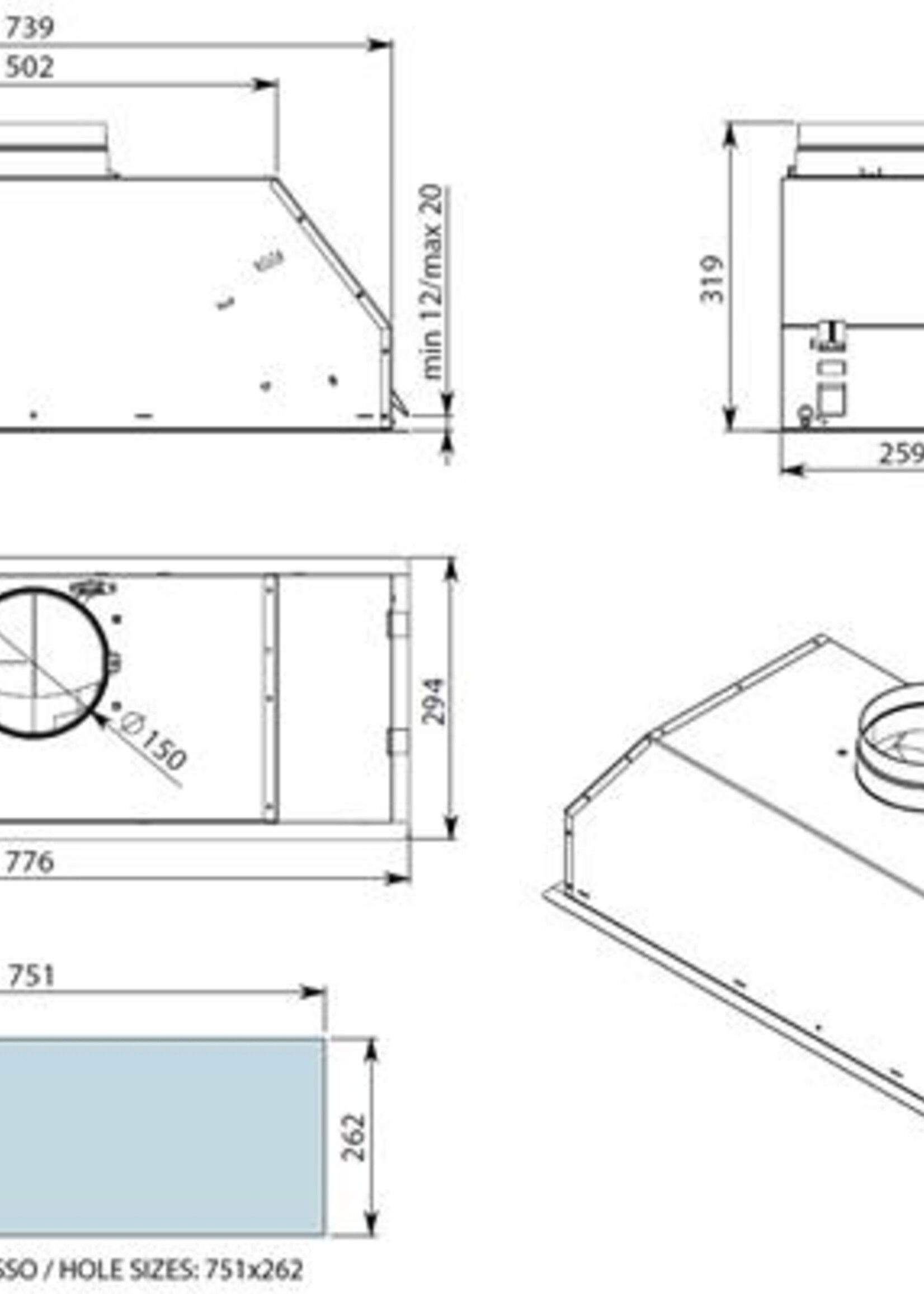 Falmec GRINC70 inbouwunit