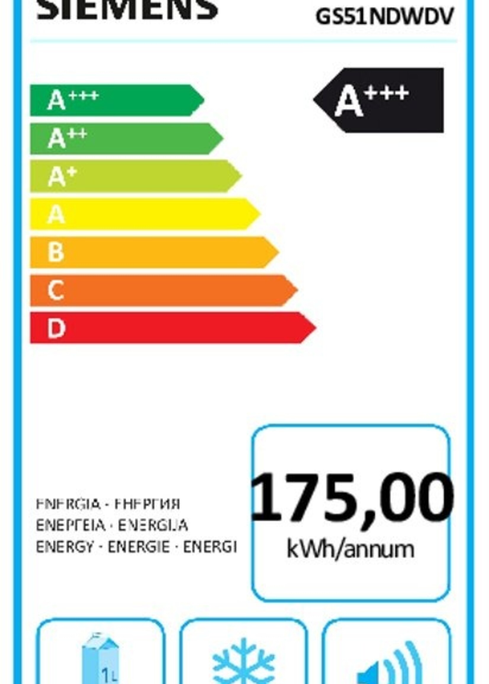 Siemens GS51NDWDV vrijstaande vrieskast