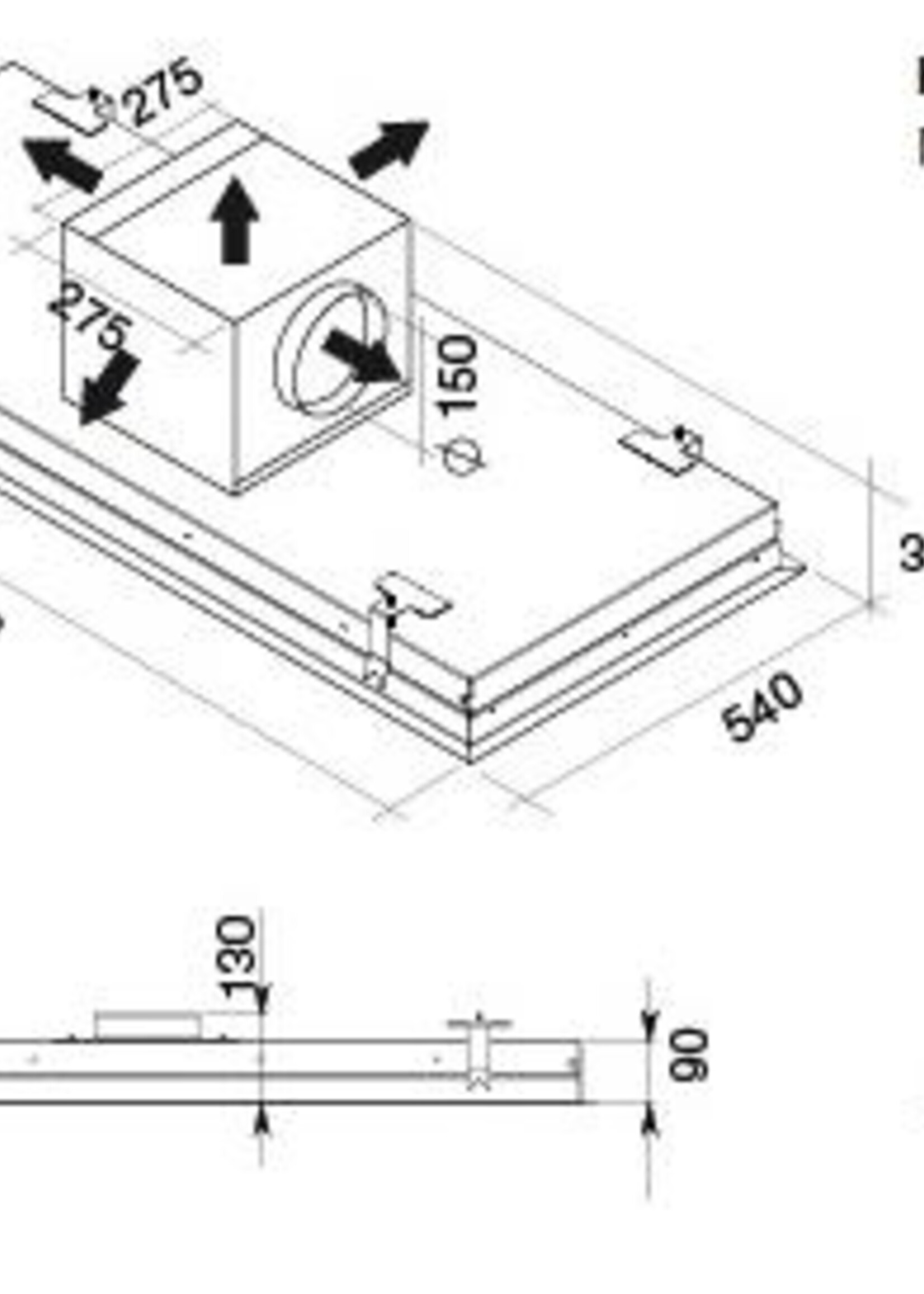 Falmec STELL97BL plafond
