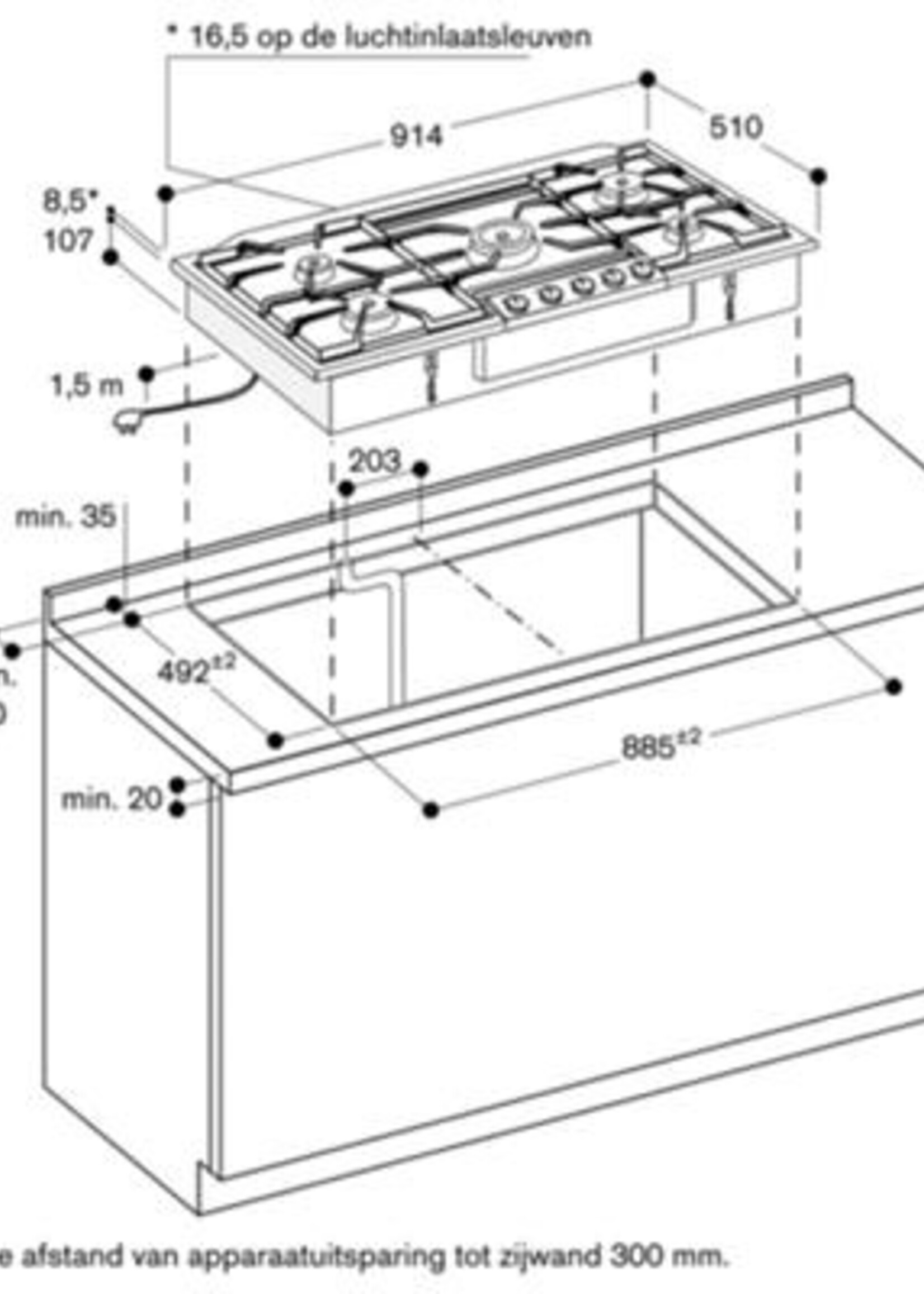 Gaggenau VG295220 Gas kookplaat