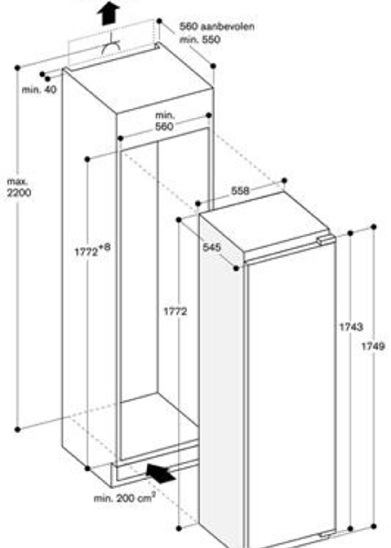 Gaggenau RF282303  Inbouw vrieskast