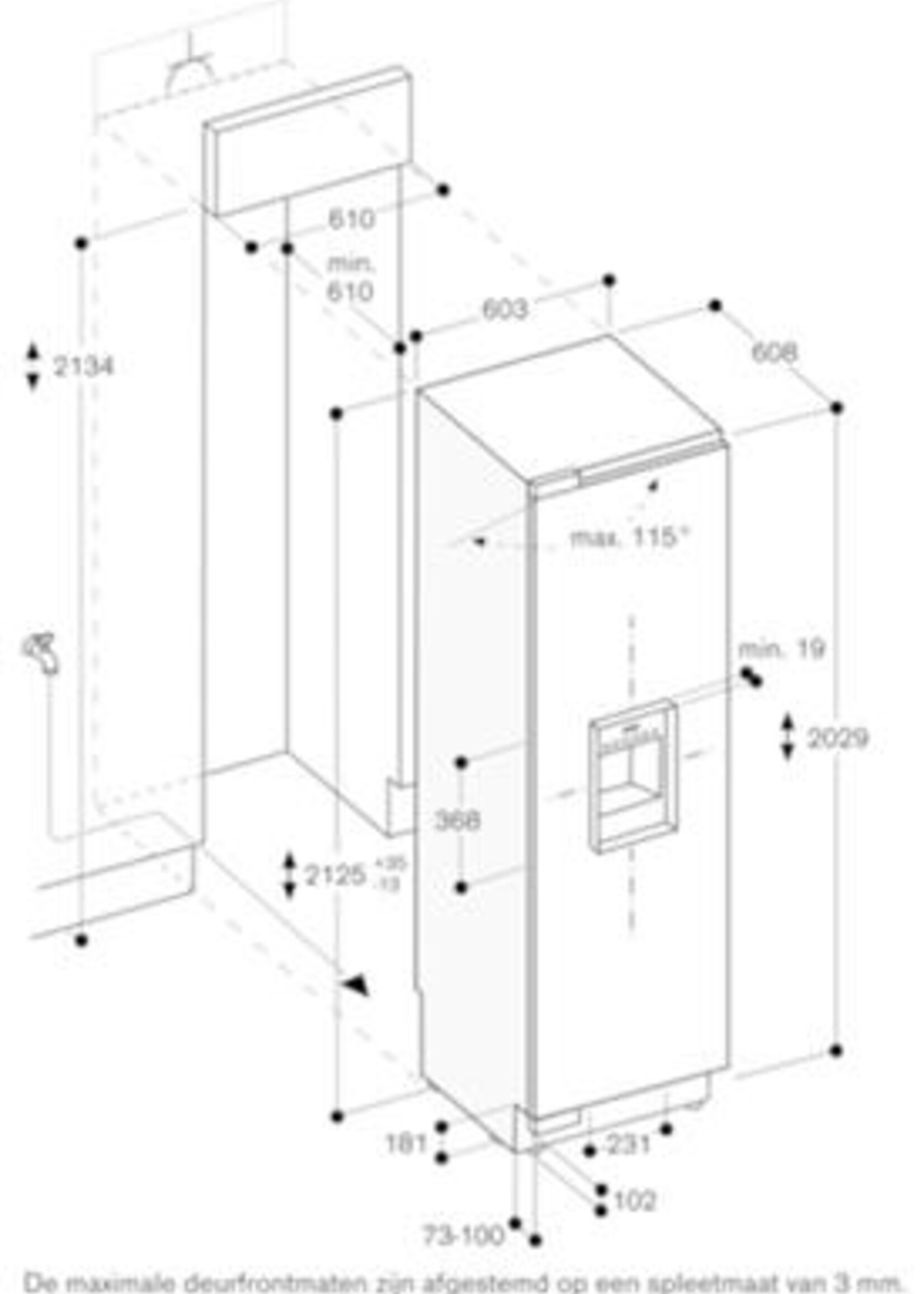 Gaggenau RF463304 Inbouw vrieskast