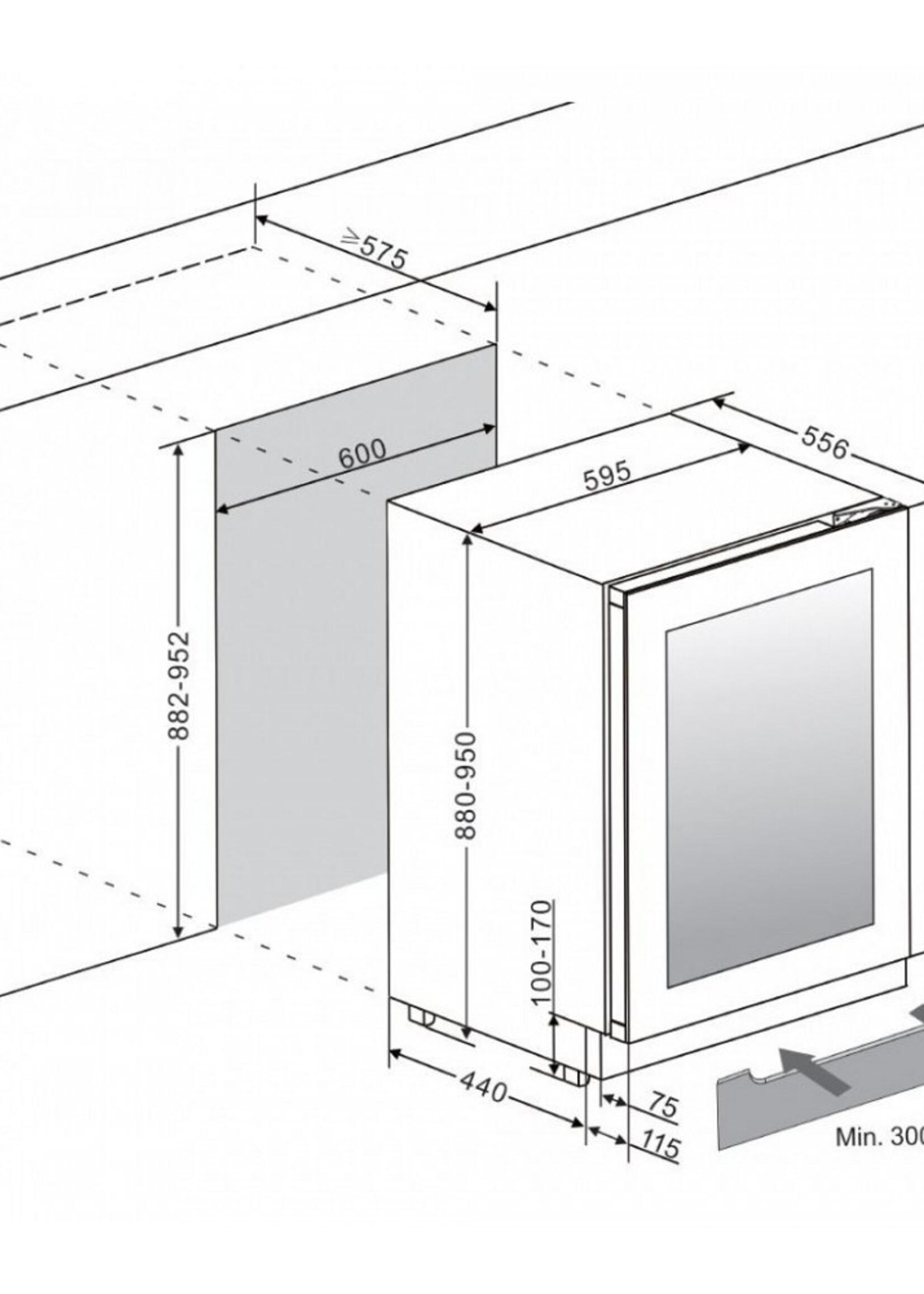 LE CHAI LBN458PO onderbouw wijnkoelkast