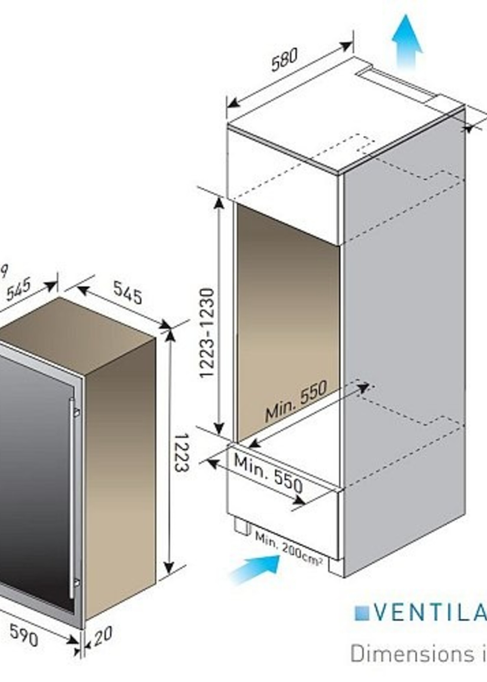 LE CHAI LB870 inbouw wijnkoelkast