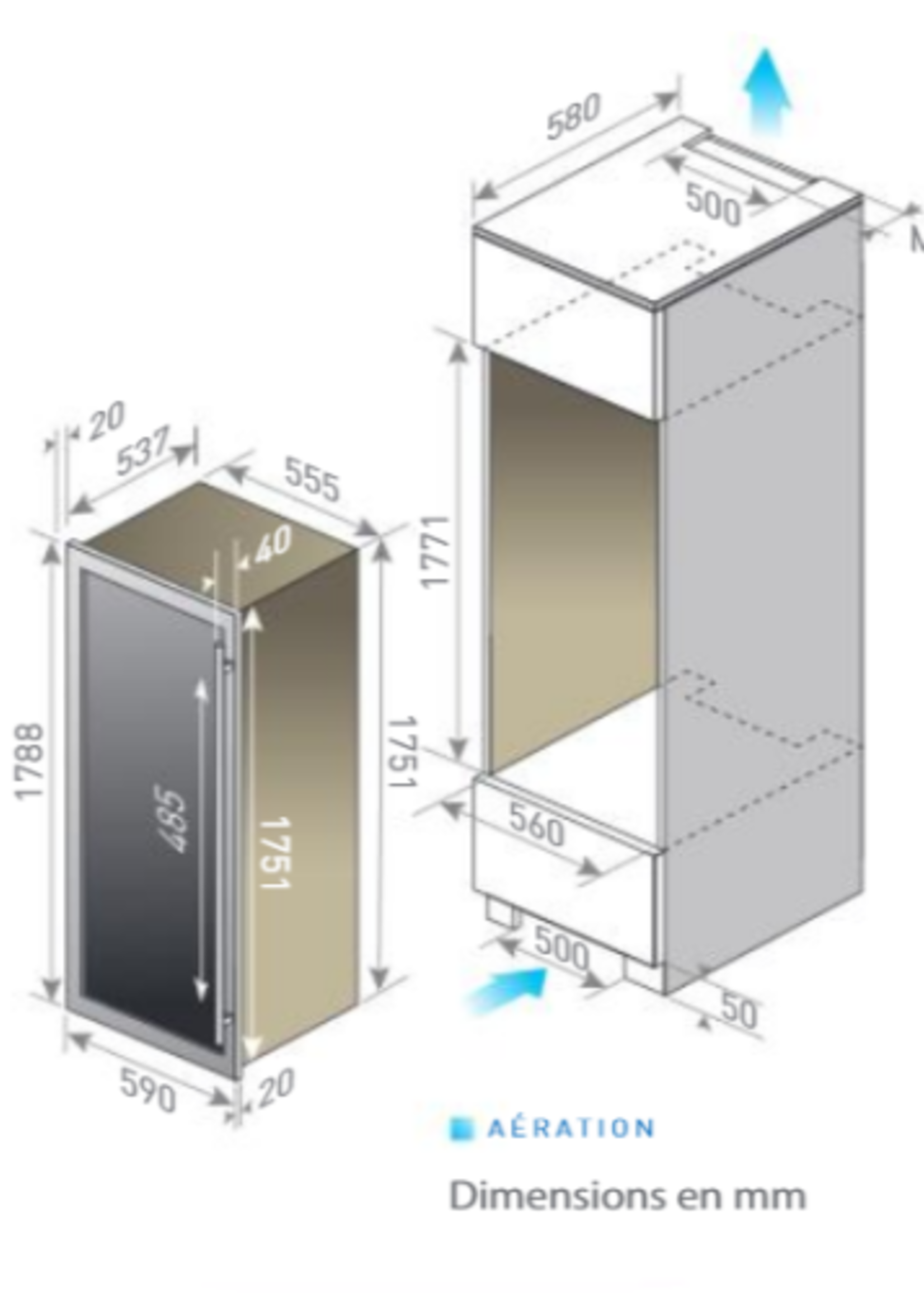 LE CHAI LT895 inbouw wijnkoelkast