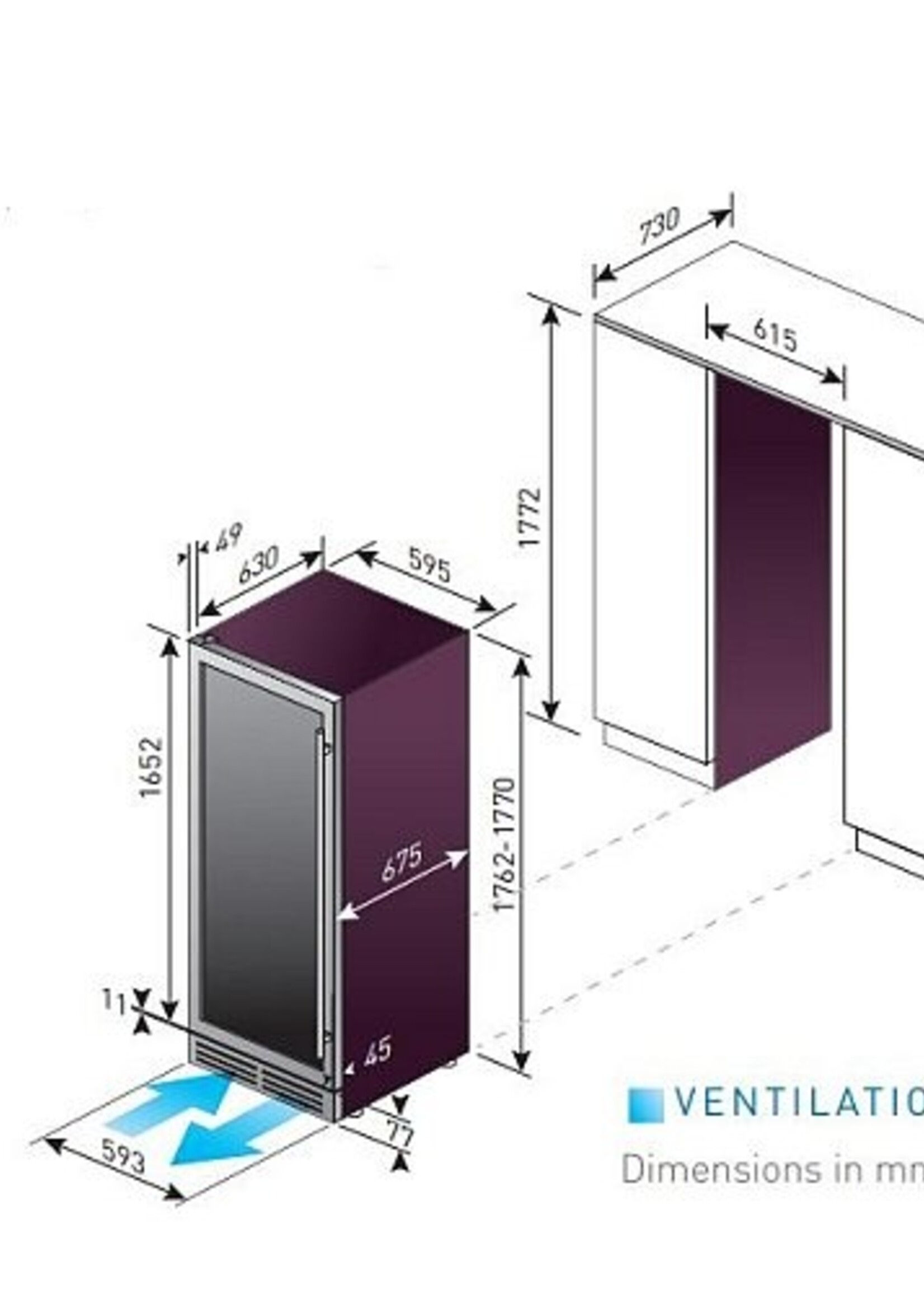 LE CHAI LT1430 inbouw wijnkoelkast