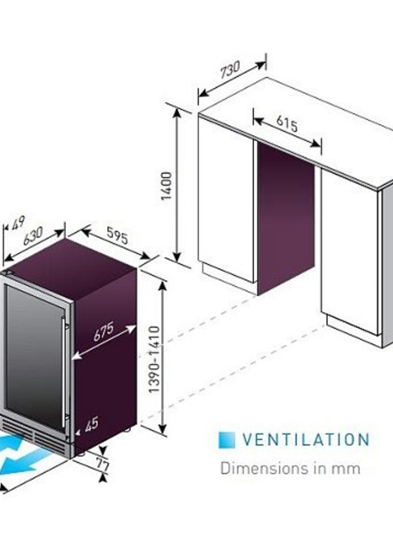 LE CHAI LB1100 inbouw wijnkoelkast
