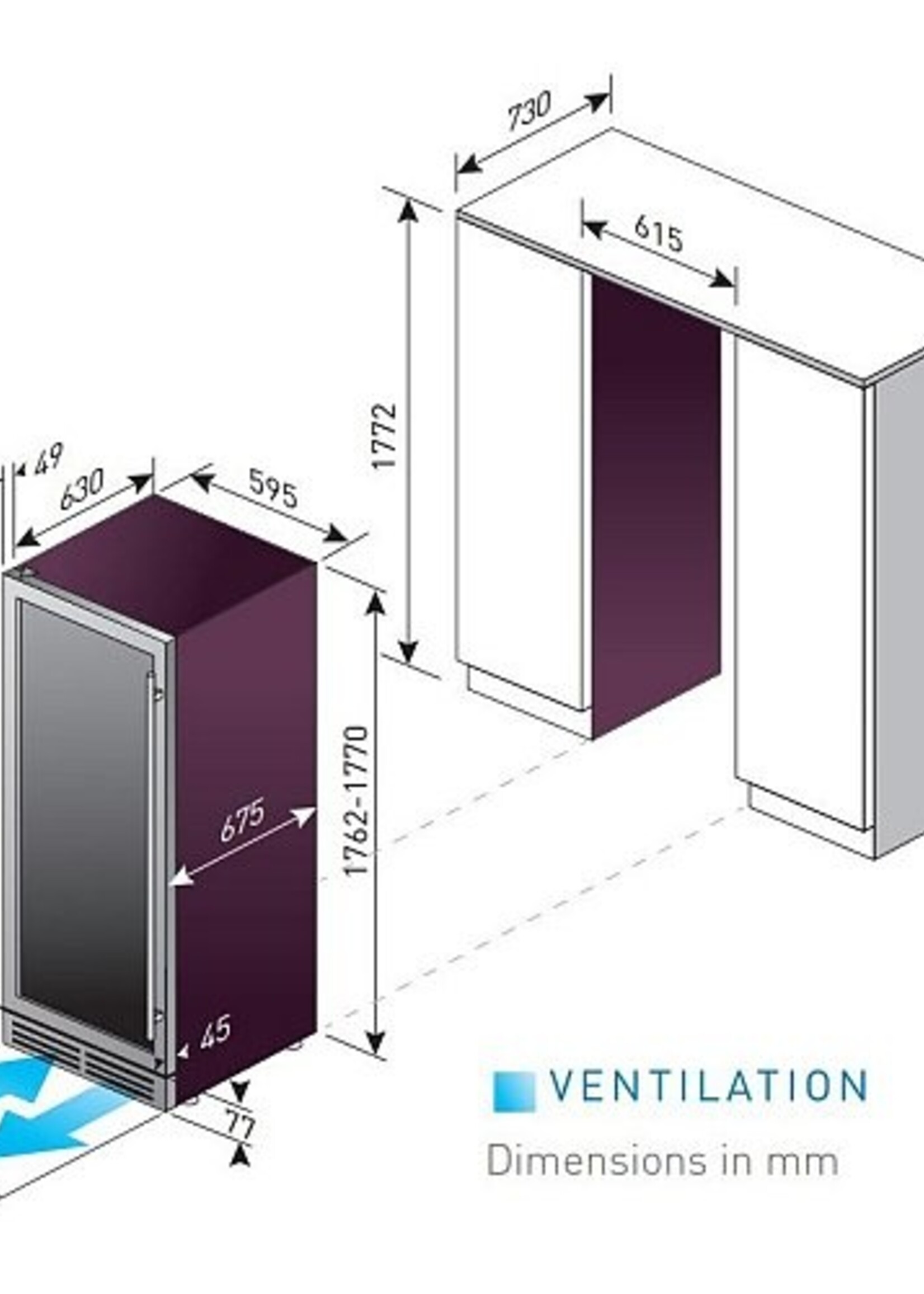 LE CHAI LM1650 inbouw wijnkoelkast
