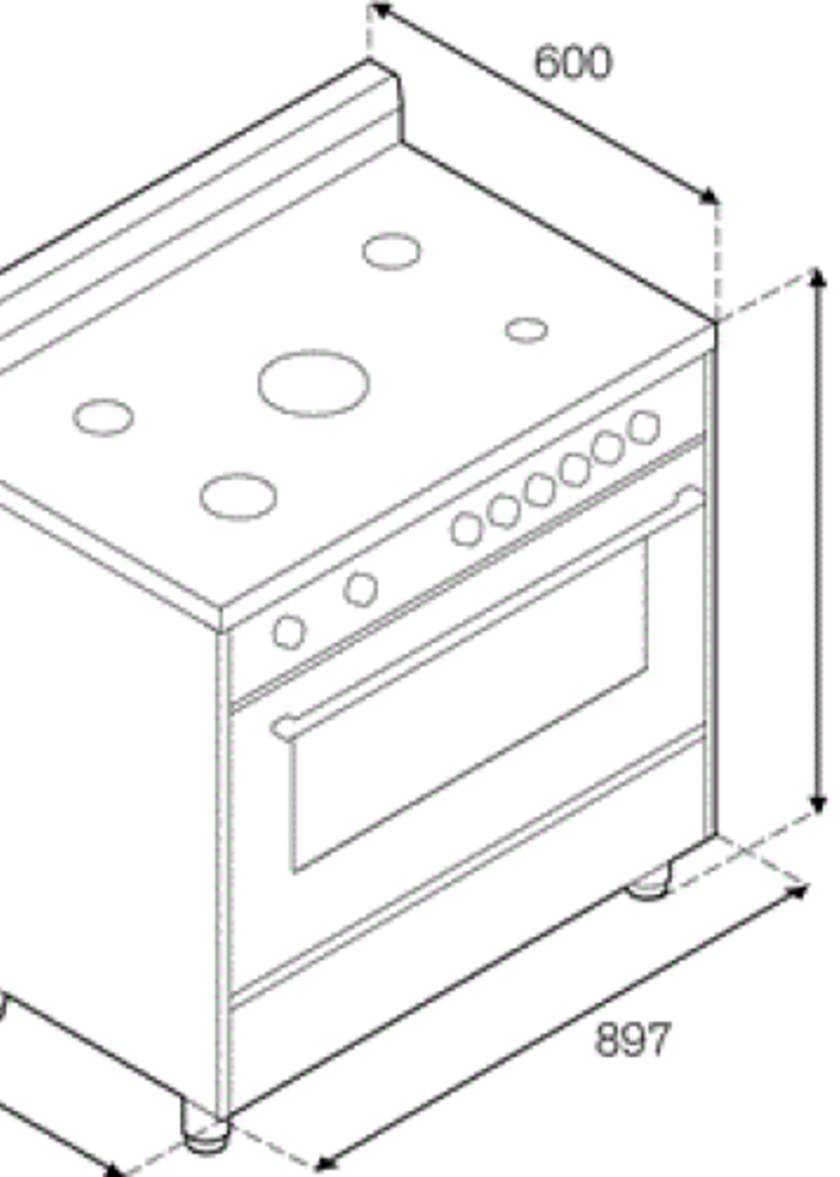 Bertazzoni AMS96L61BNE fornuis 90 cm