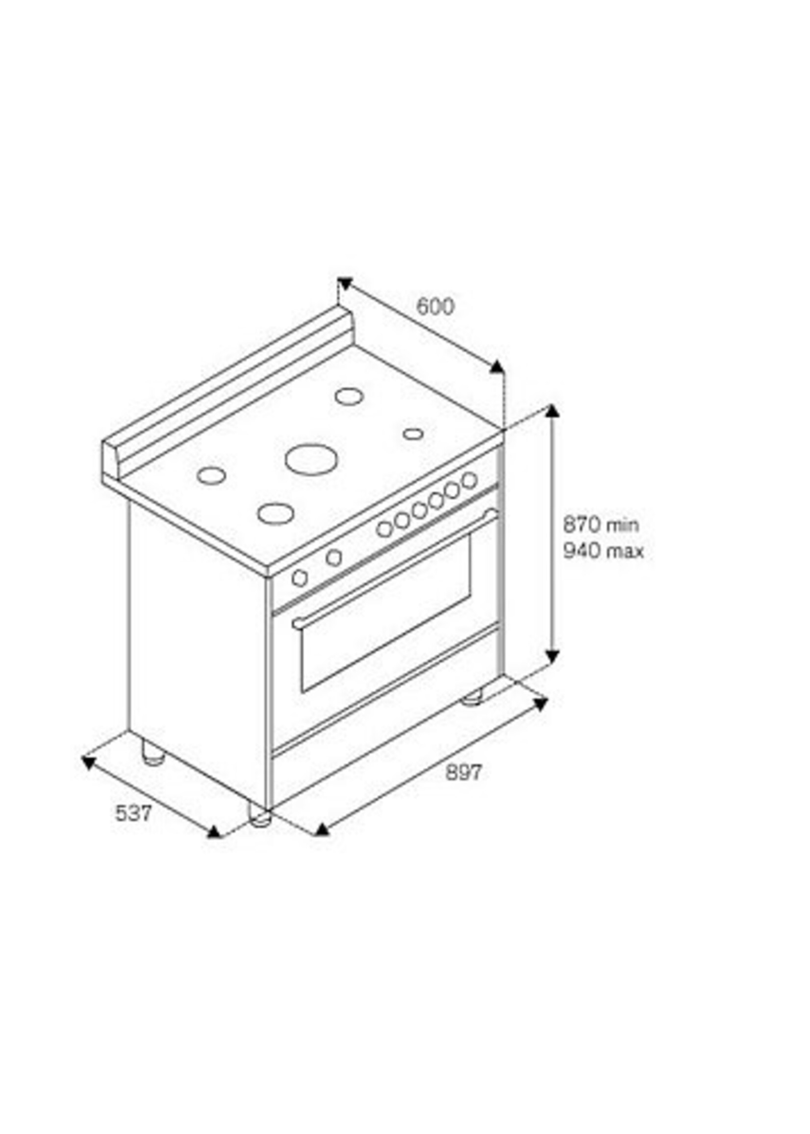 Bertazzoni AMS95C61CZWA19 fornuis 90