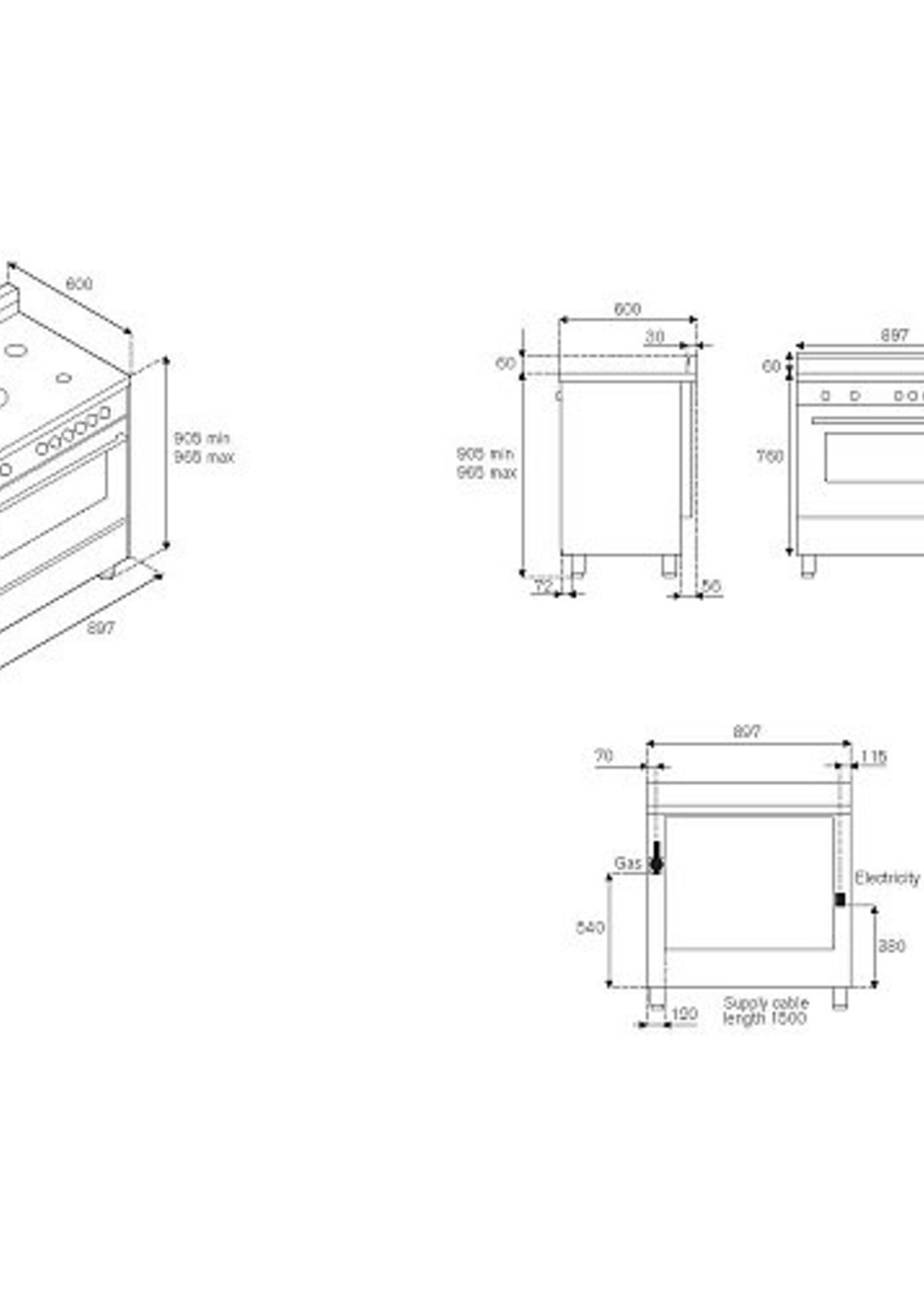 Bertazzoni MAS95IMFEANNE fornuis 90 cm