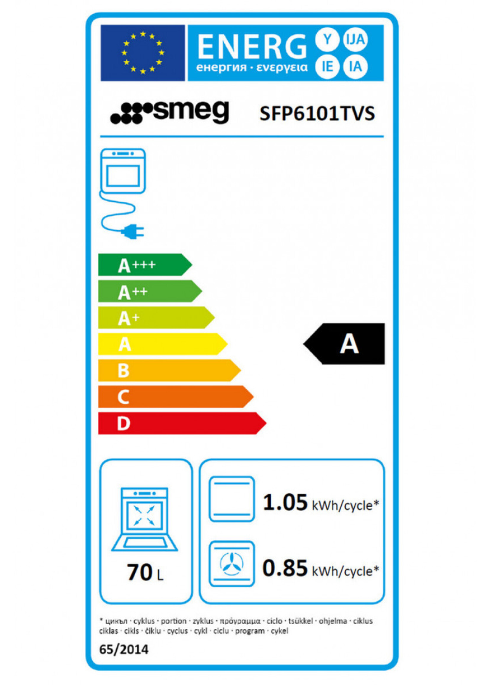 Smeg SFP6101TVS solo oven 60 cm