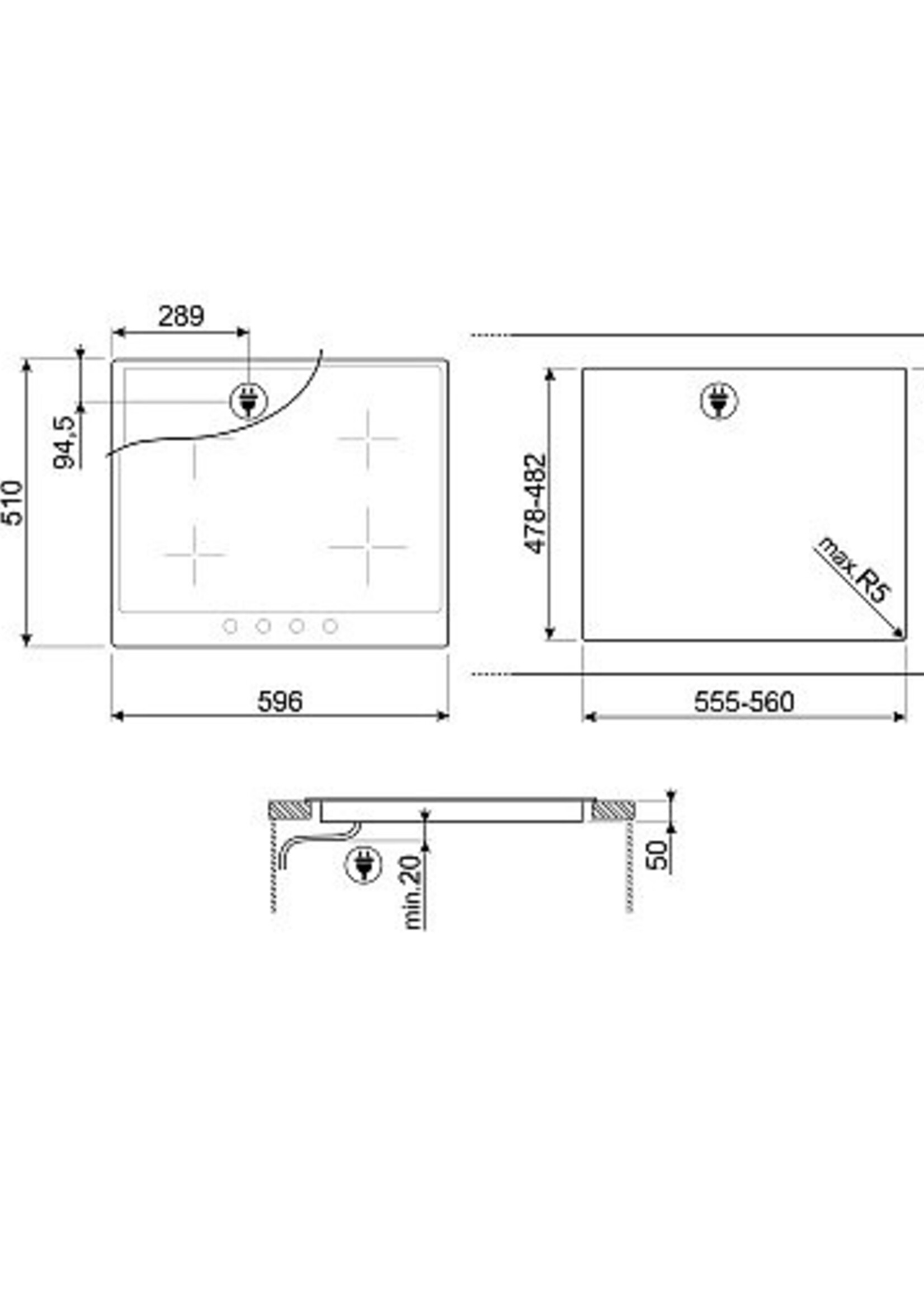 Smeg SI964NM inductie kookplaat - 60 cm