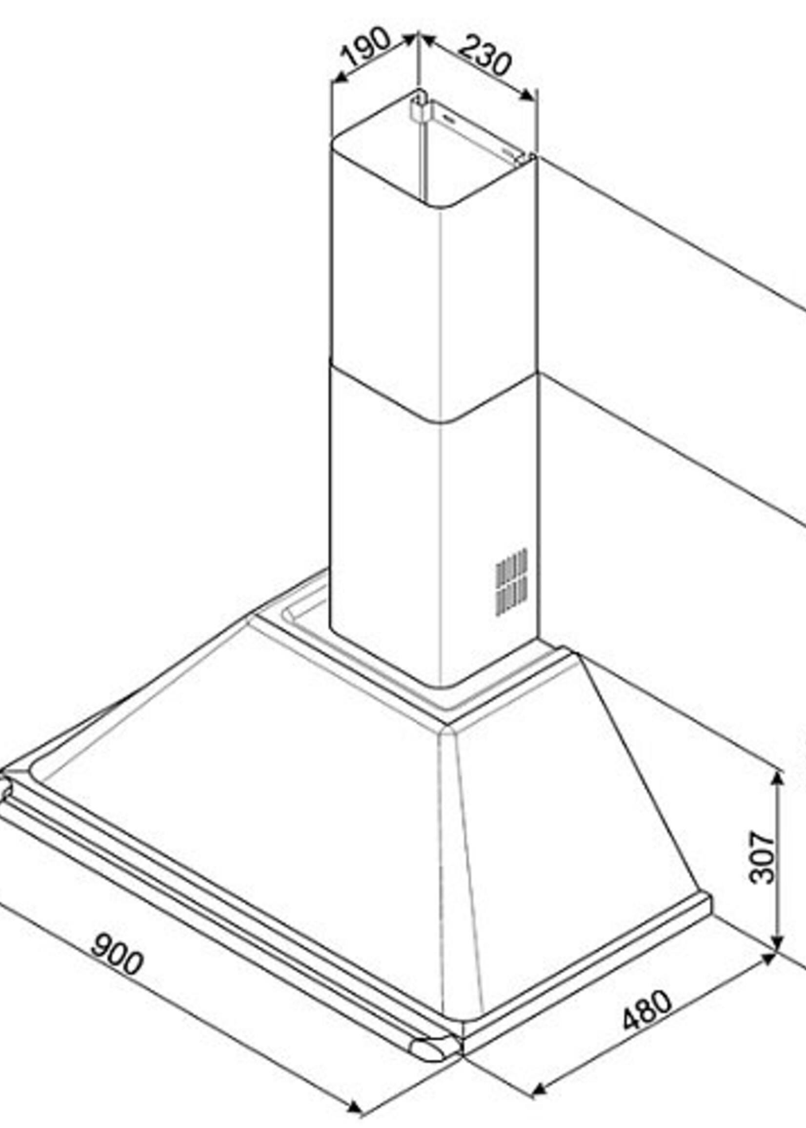 Smeg KT90BLE wandschouw afzuigkap