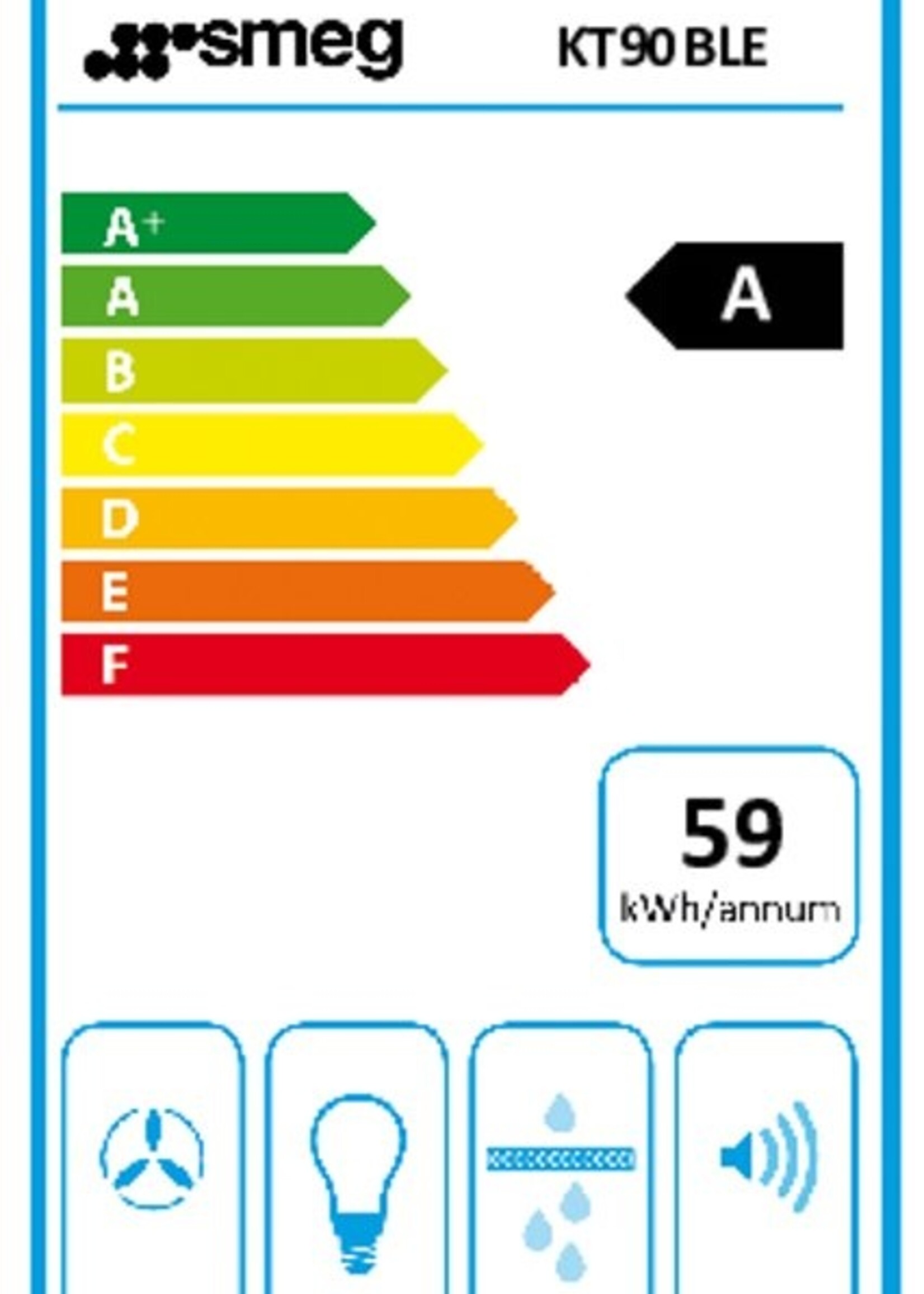 Smeg KT90BLE wandschouw afzuigkap