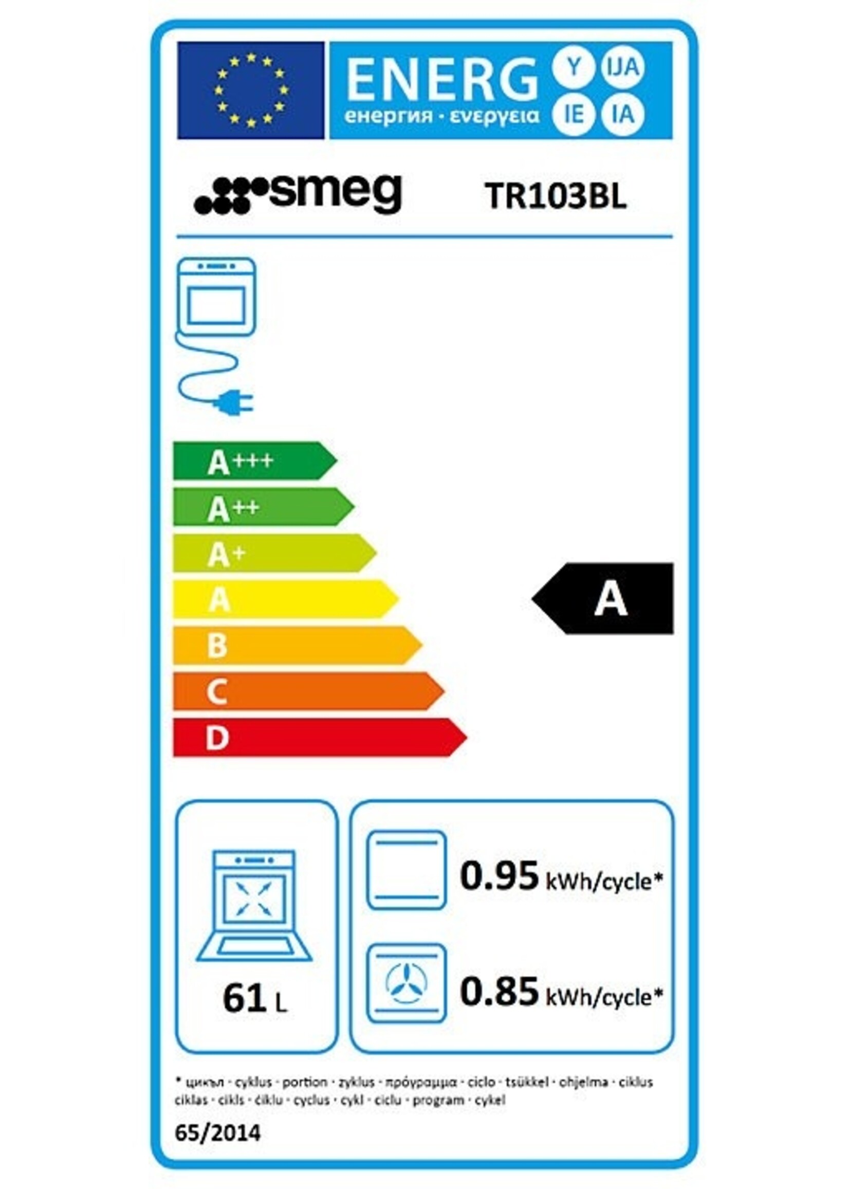Smeg TR103IBL fornuis 100 cm