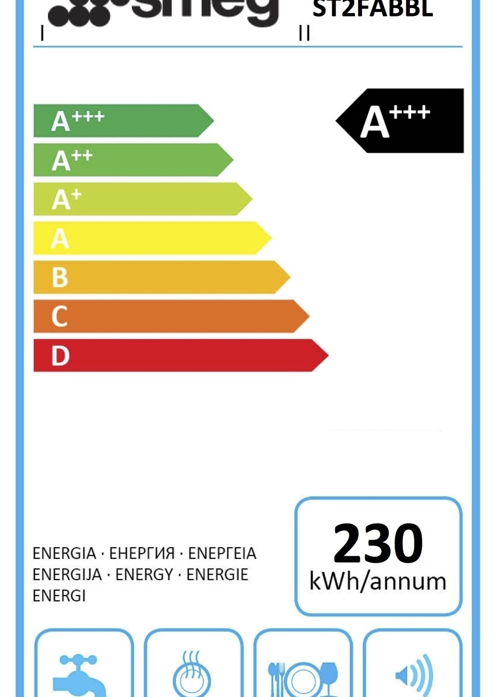 Smeg ST2FABBL onderbouw vaatwasser