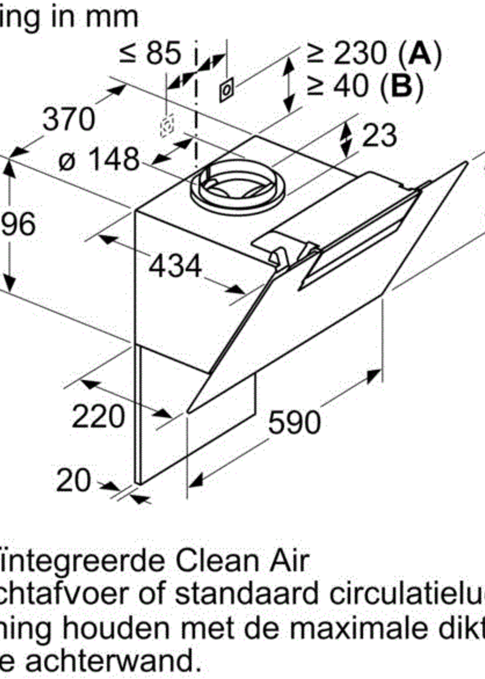 Siemens LC87KEM60 wandschouw afzuigkap 80 cm