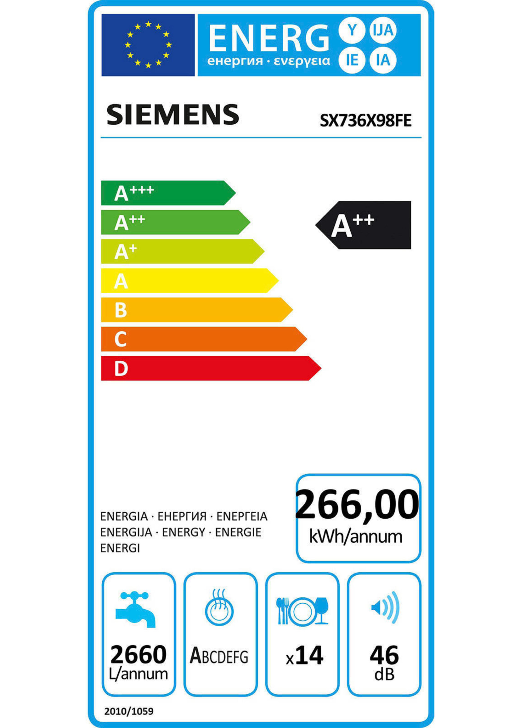 Siemens SX736X98FE vaatwasser 60 cm