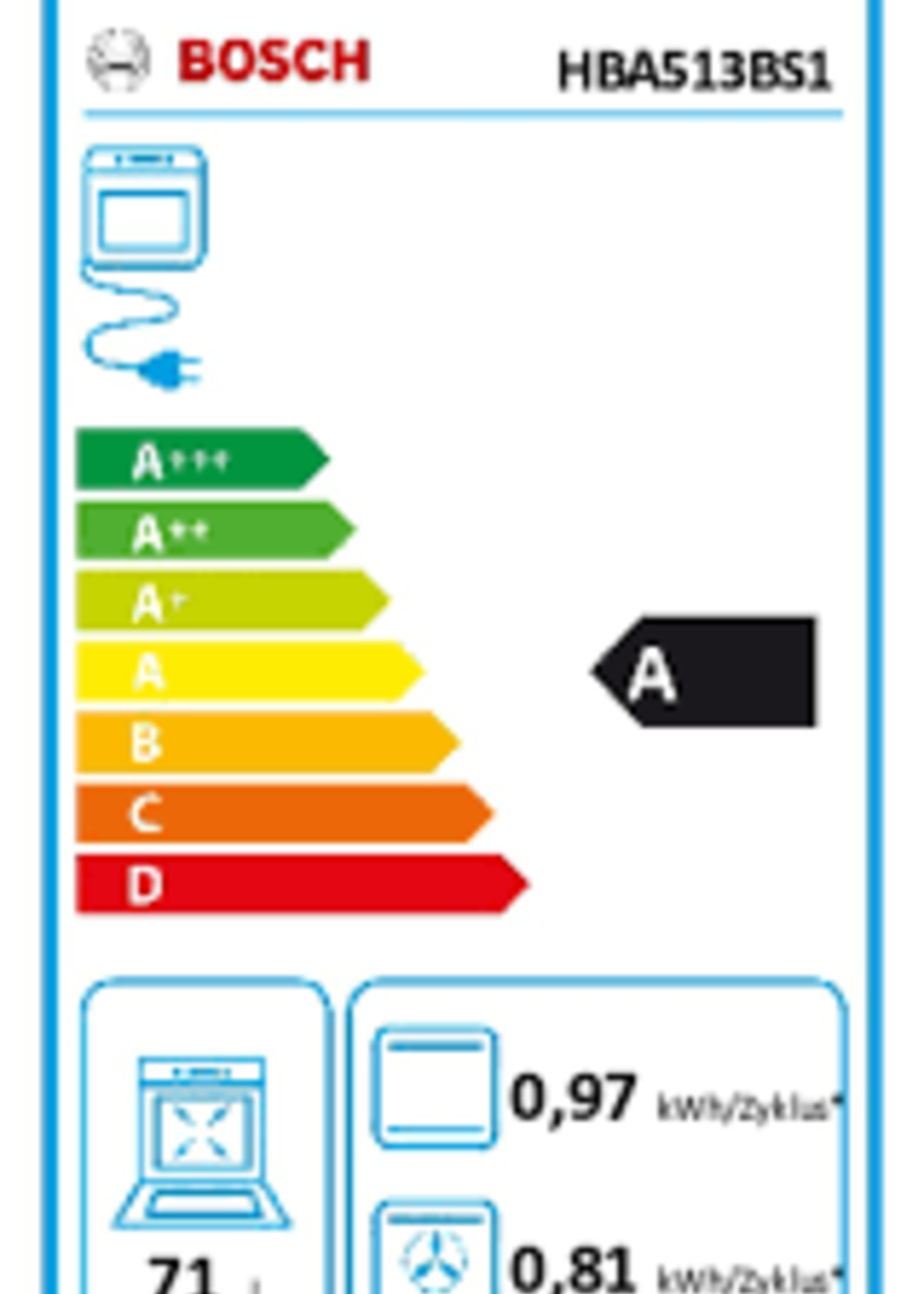 Bosch HBA513BS1 inbouw oven
