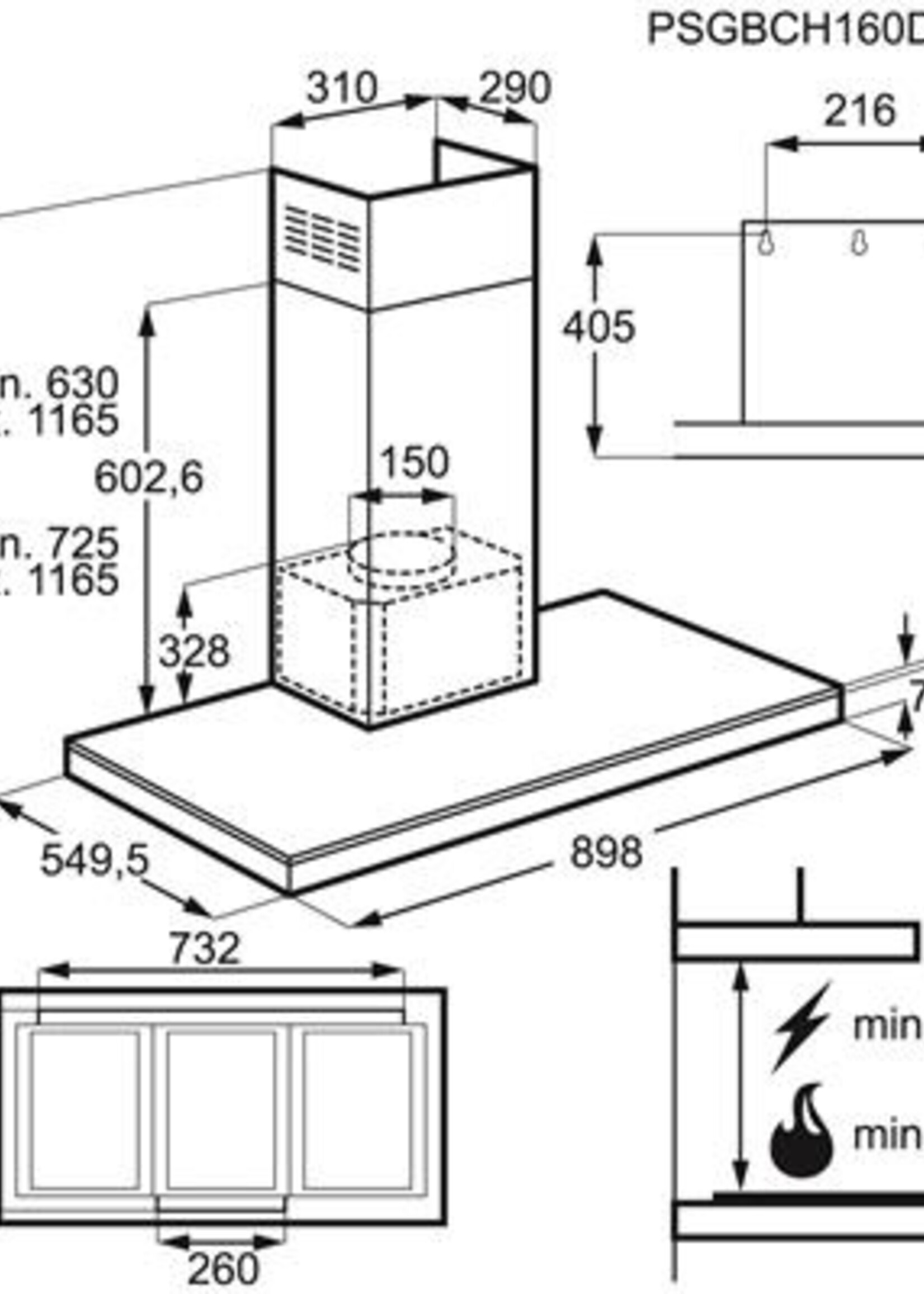 AEG DBK7990HG wandschouw afzuigkap 90 cm