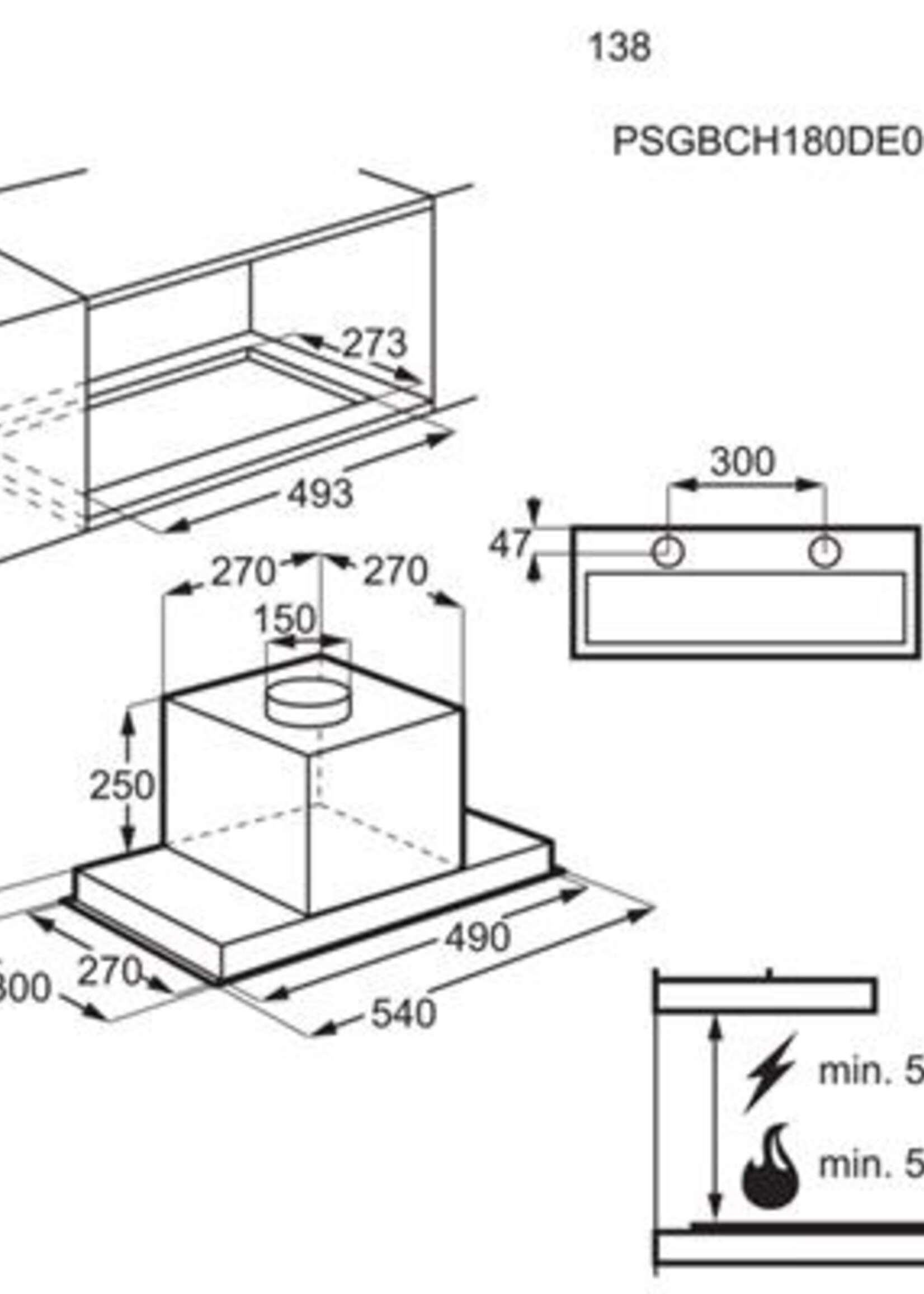 AEG DGE5661HM inbouwunit afzuigkap 54 cm