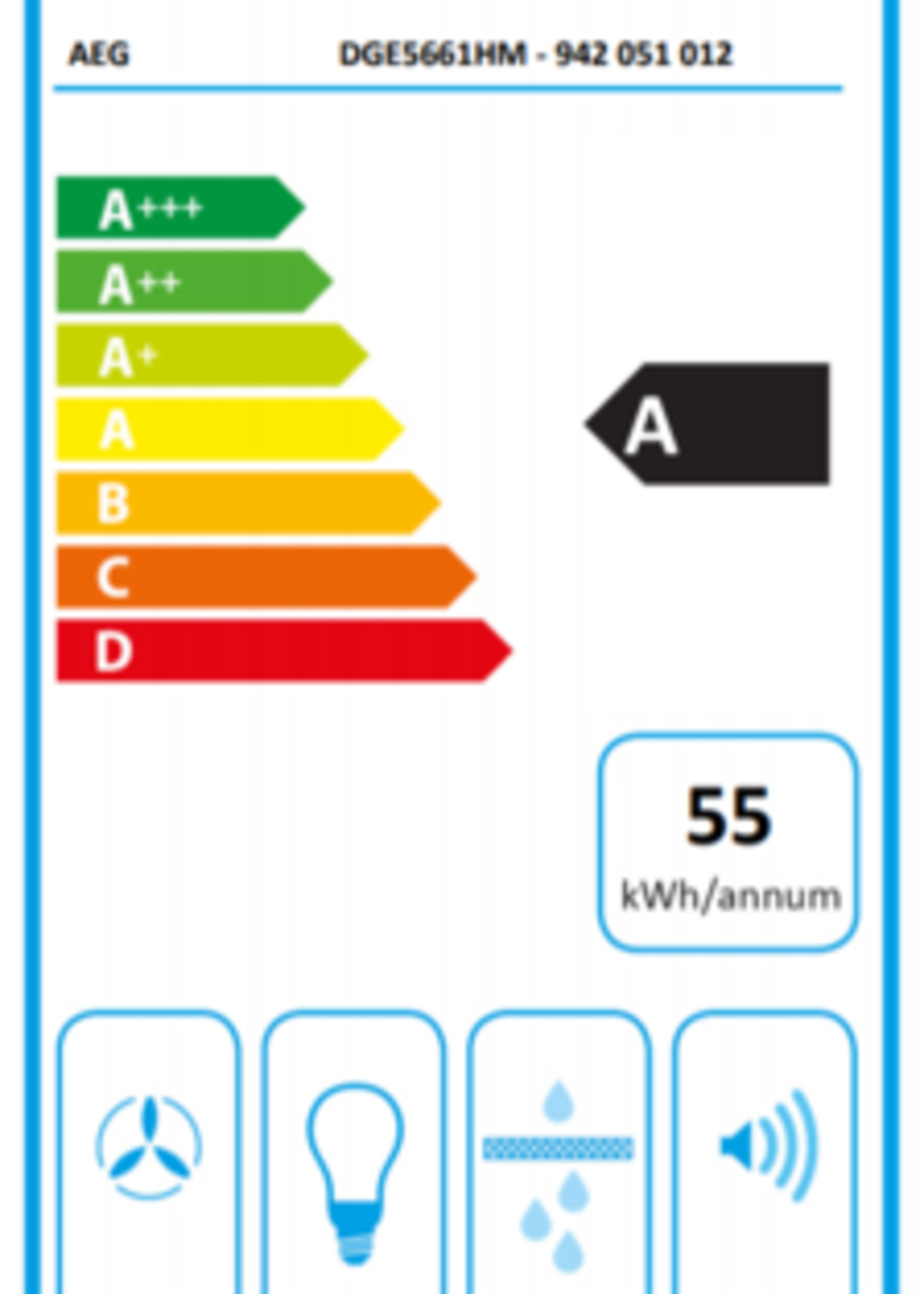 AEG DGE5661HM inbouwunit afzuigkap 54 cm