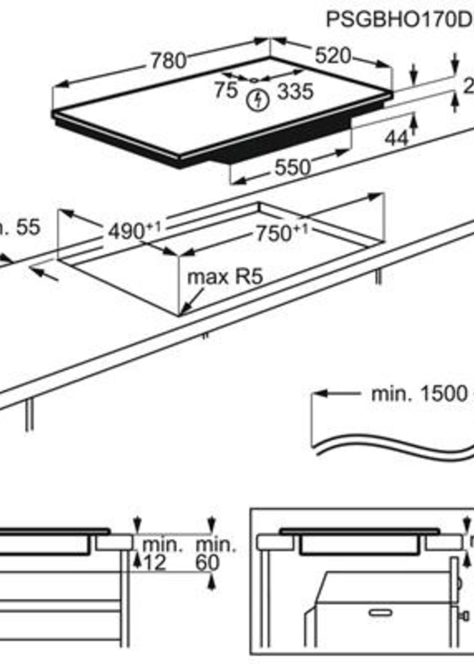 AEG IPE8457SFB inductie kookplaat - 80 cm