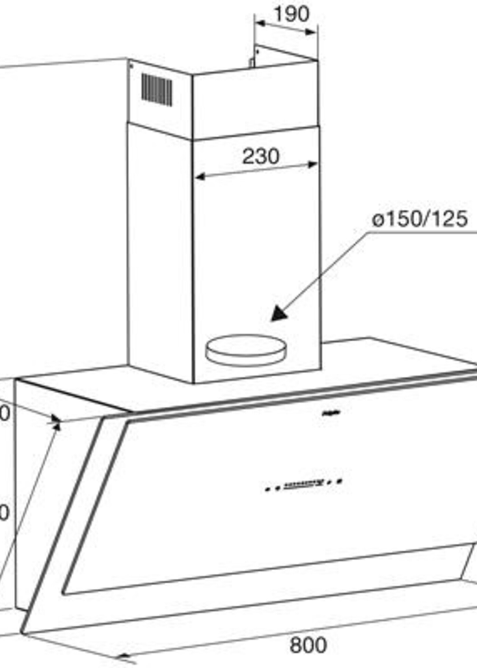 Pelgrim DSG880MAT wandschouw afzuigkap 80 cm