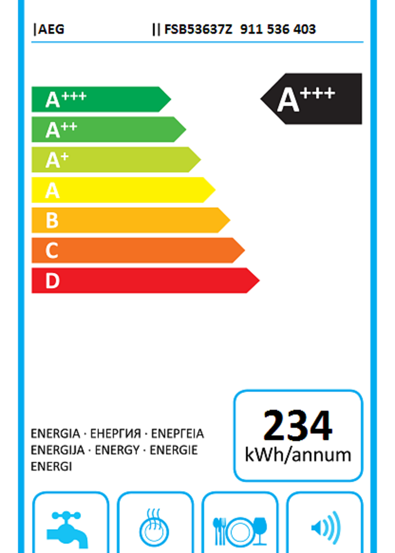 AEG FSB53637Z inbouw vaatwasser