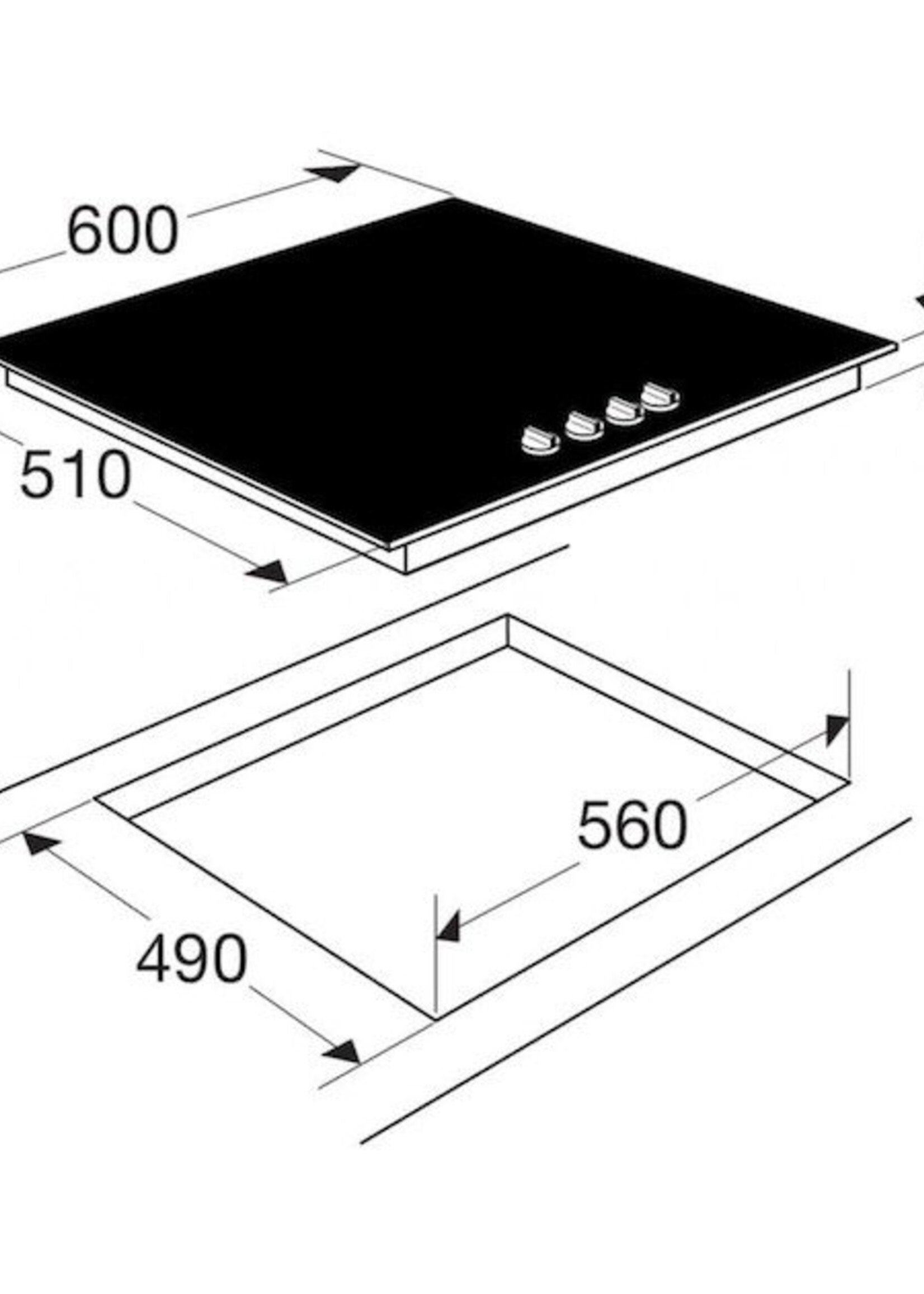 Etna KIF670DS inductie kookplaat - 70 cm