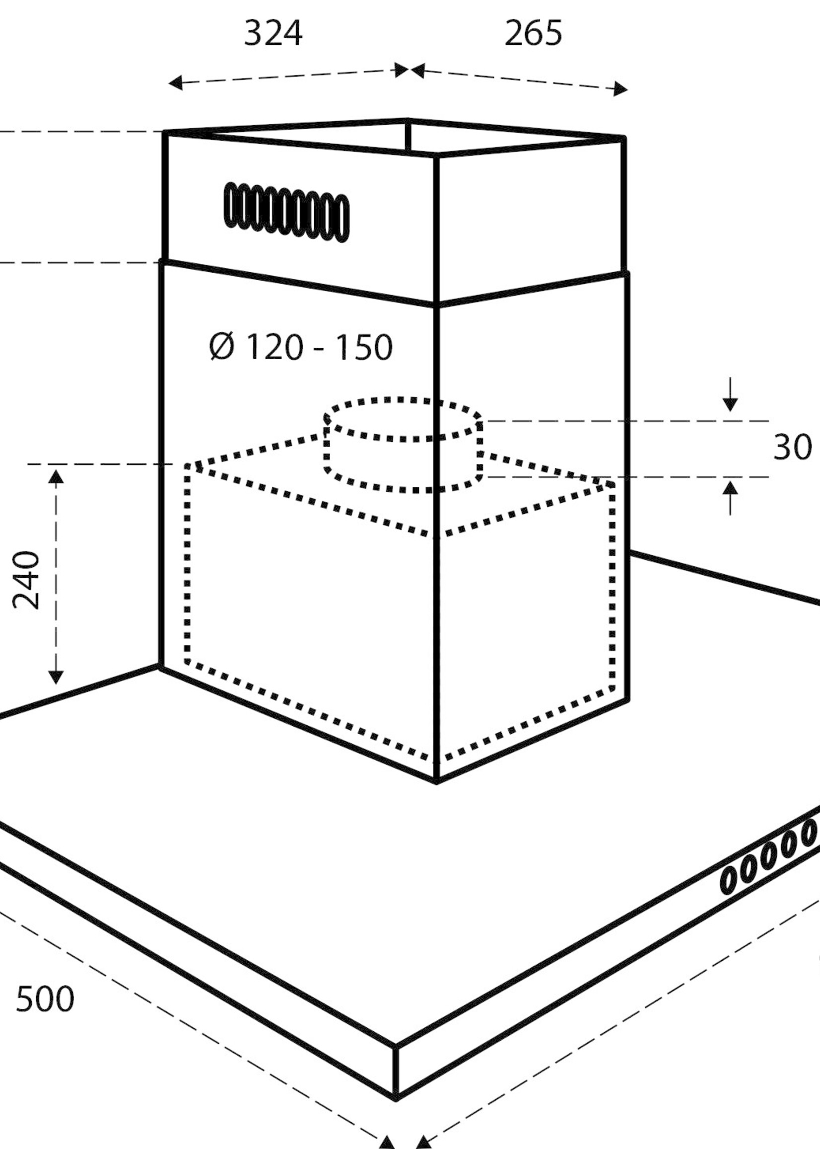 Inventum AKB9005ZWA blokschouw afzuigkap