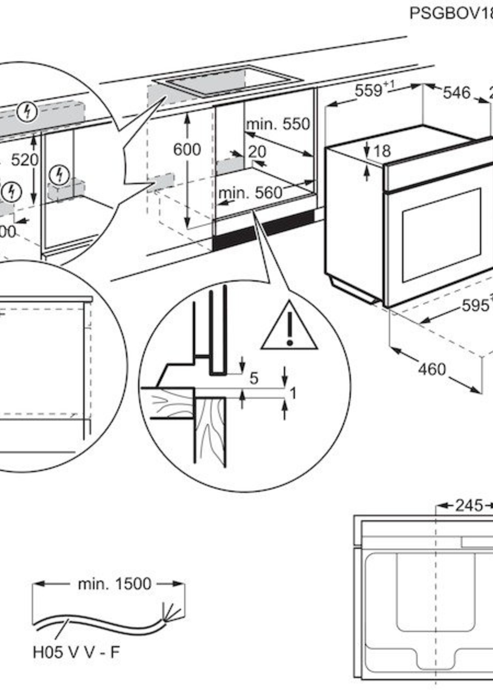 AEG BPE435020M oven 60 cm