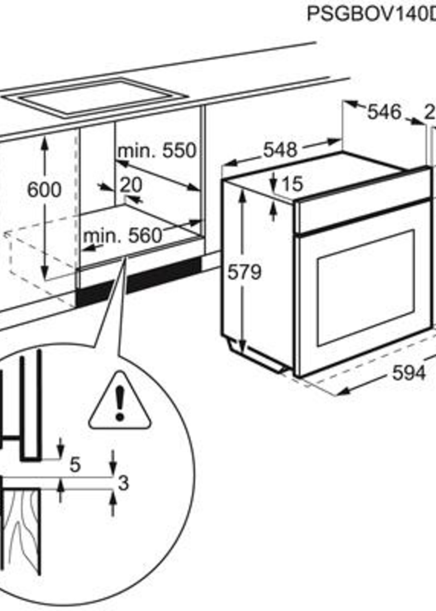 AEG BPB331020M oven 60 cm