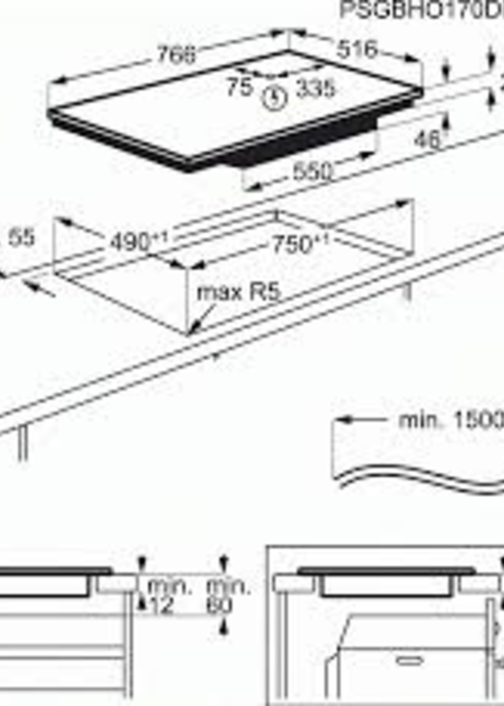 AEG IKE85471XB inductie kookplaat - 80 cm