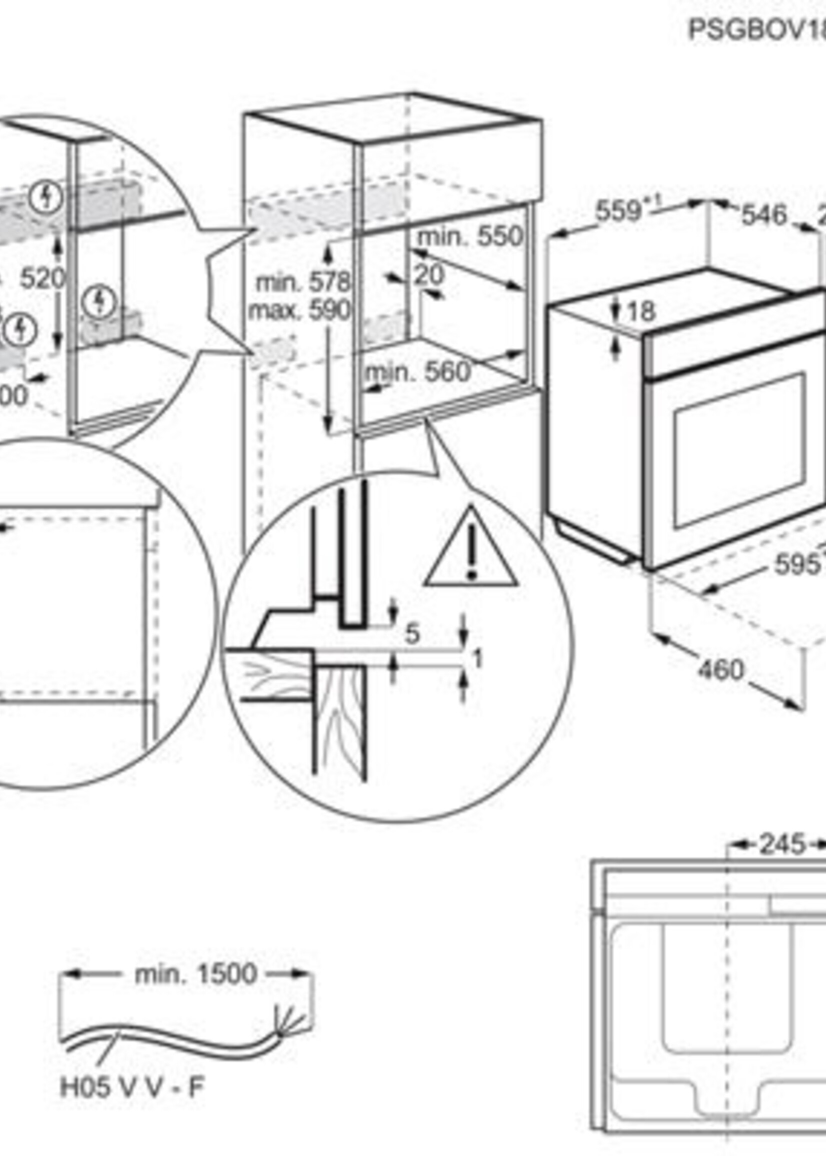 AEG BPE535120B oven 60 cm