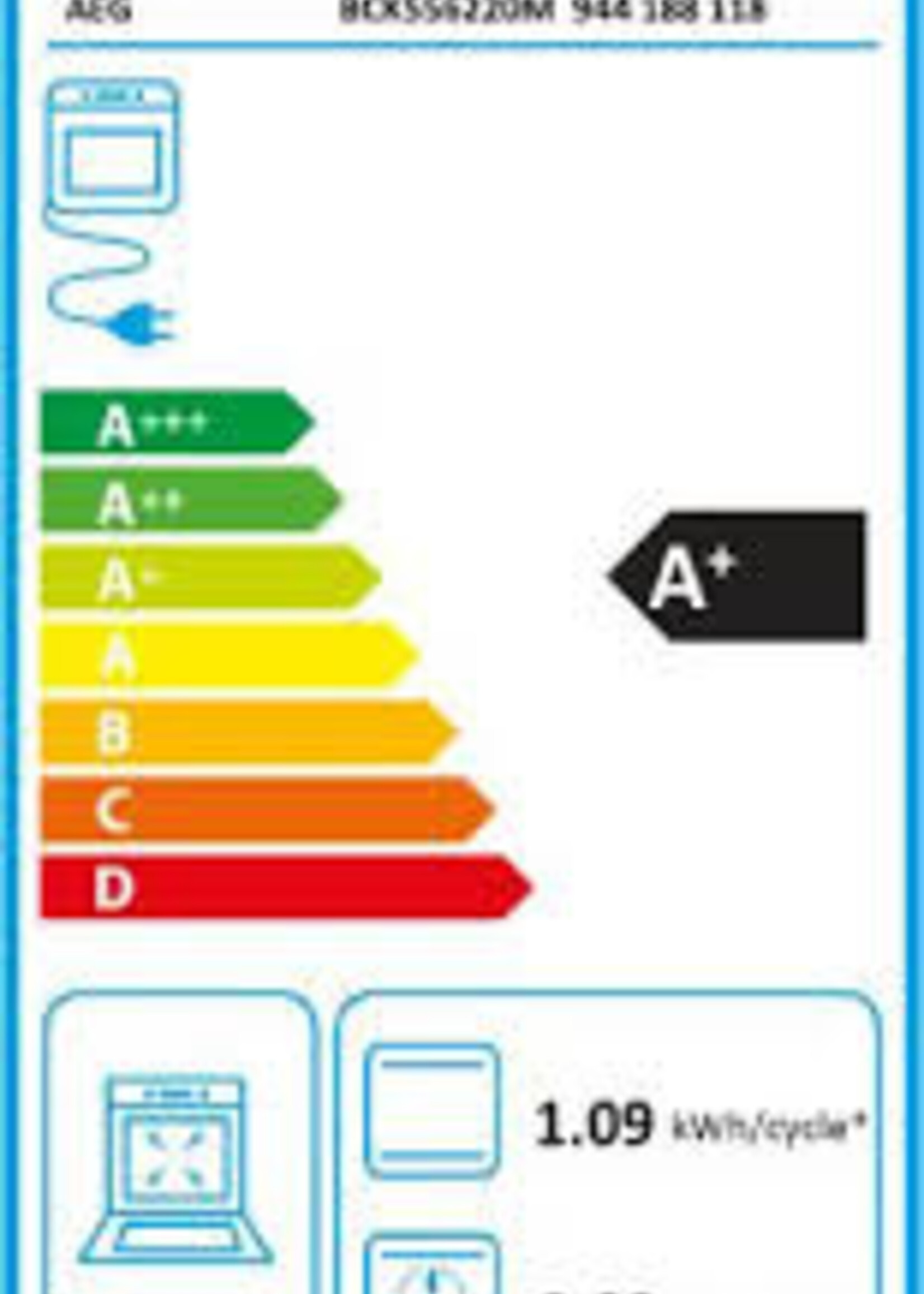 AEG BCK556220M oven 60 cm