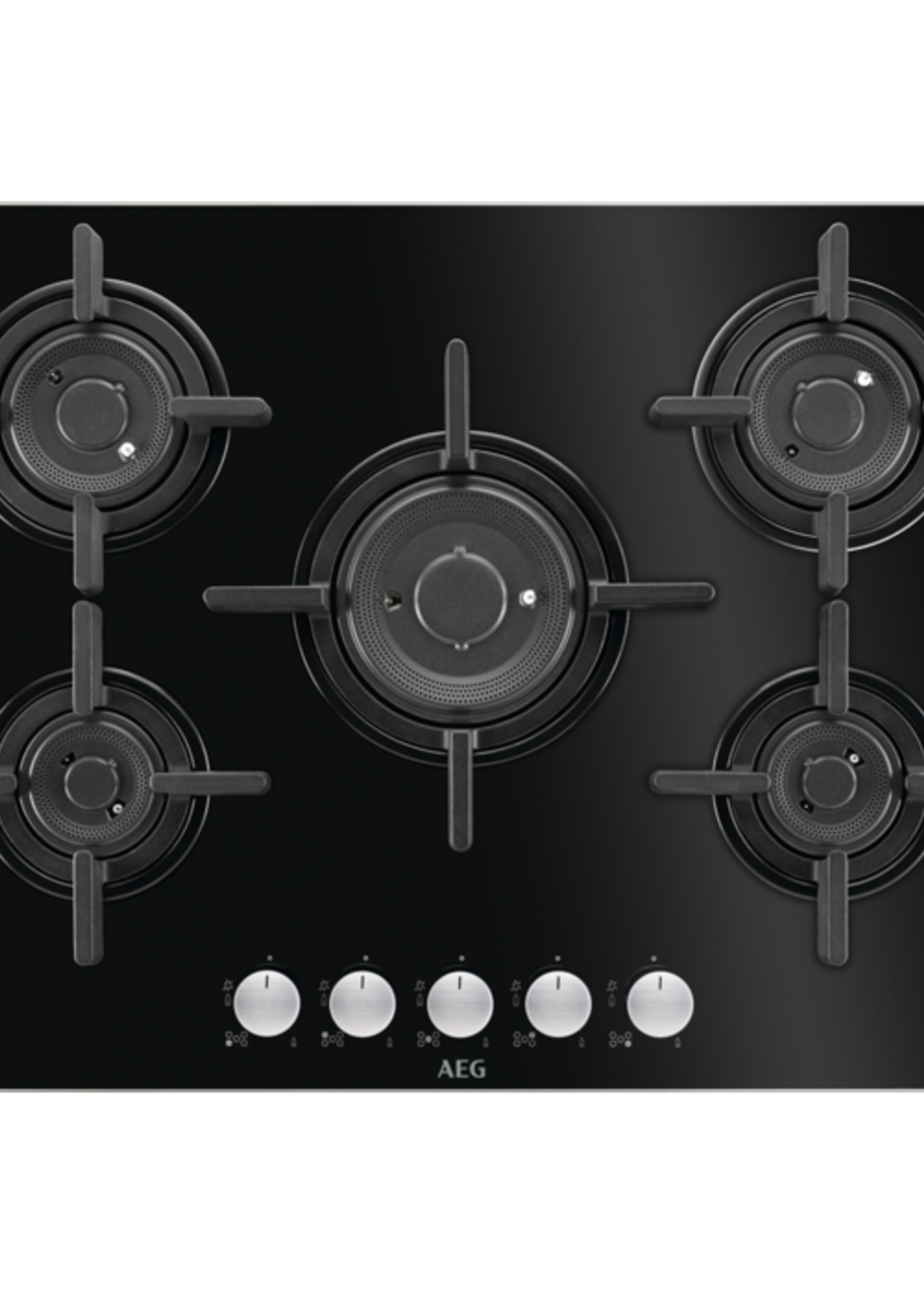 AEG HG795840NB gas op glaskookplaat 75 cm