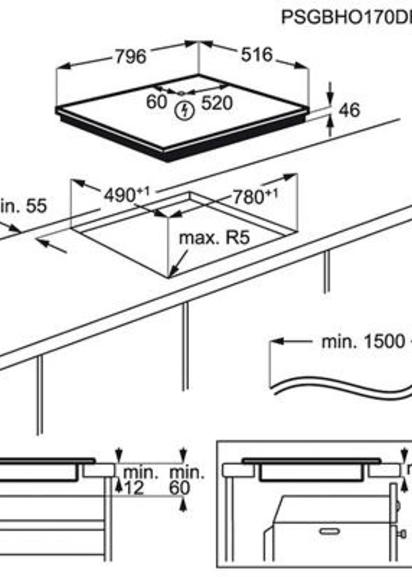 AEG IKE85651XB inductie kookplaat - 80 cm