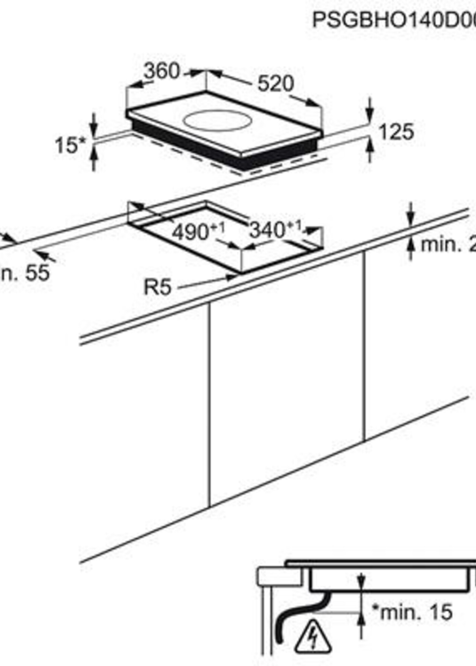 AEG IWE41600KB inductie kookplaat - 36 cm