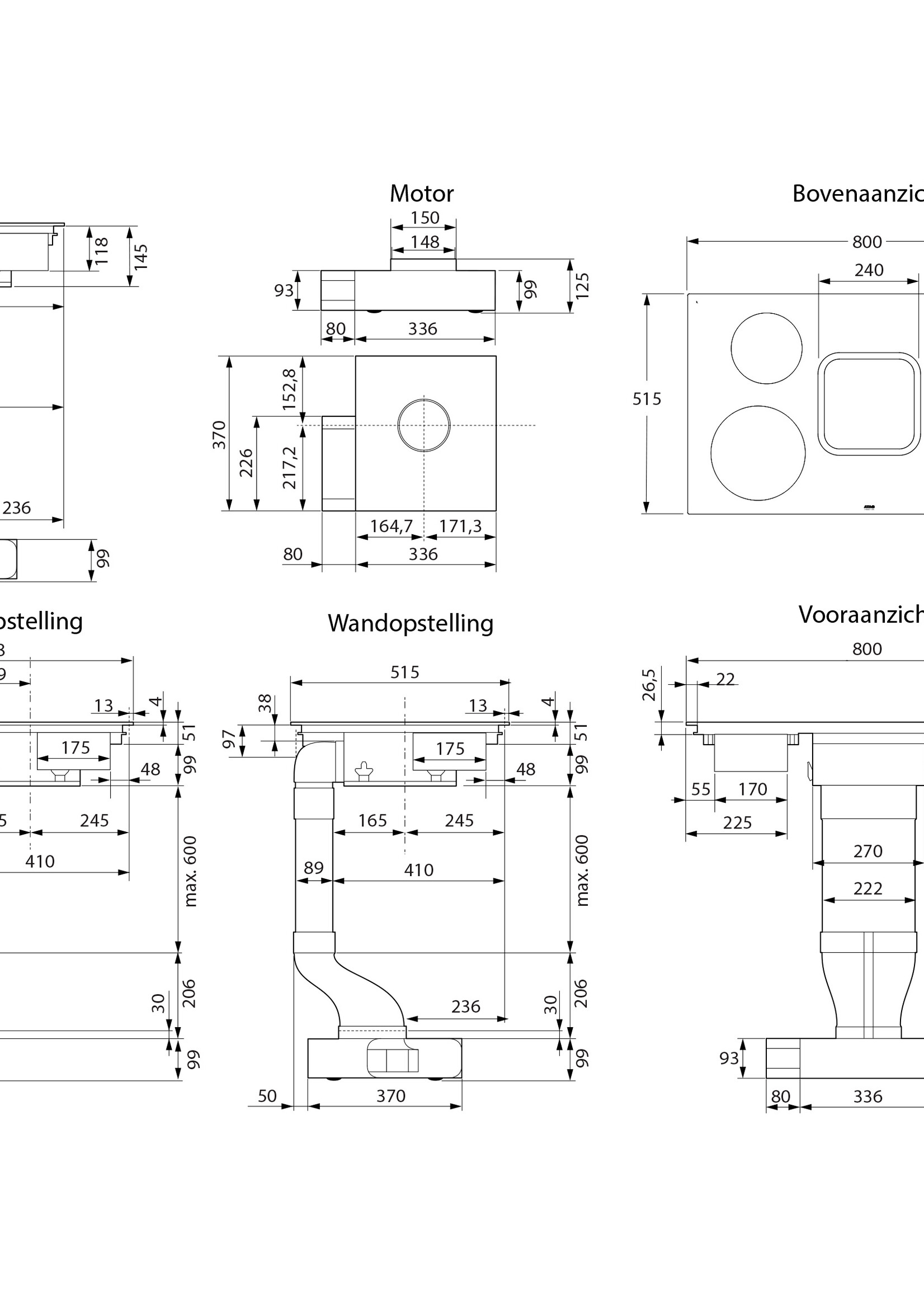 Atag HIDD8471E inductiekookplaat - 80 cm