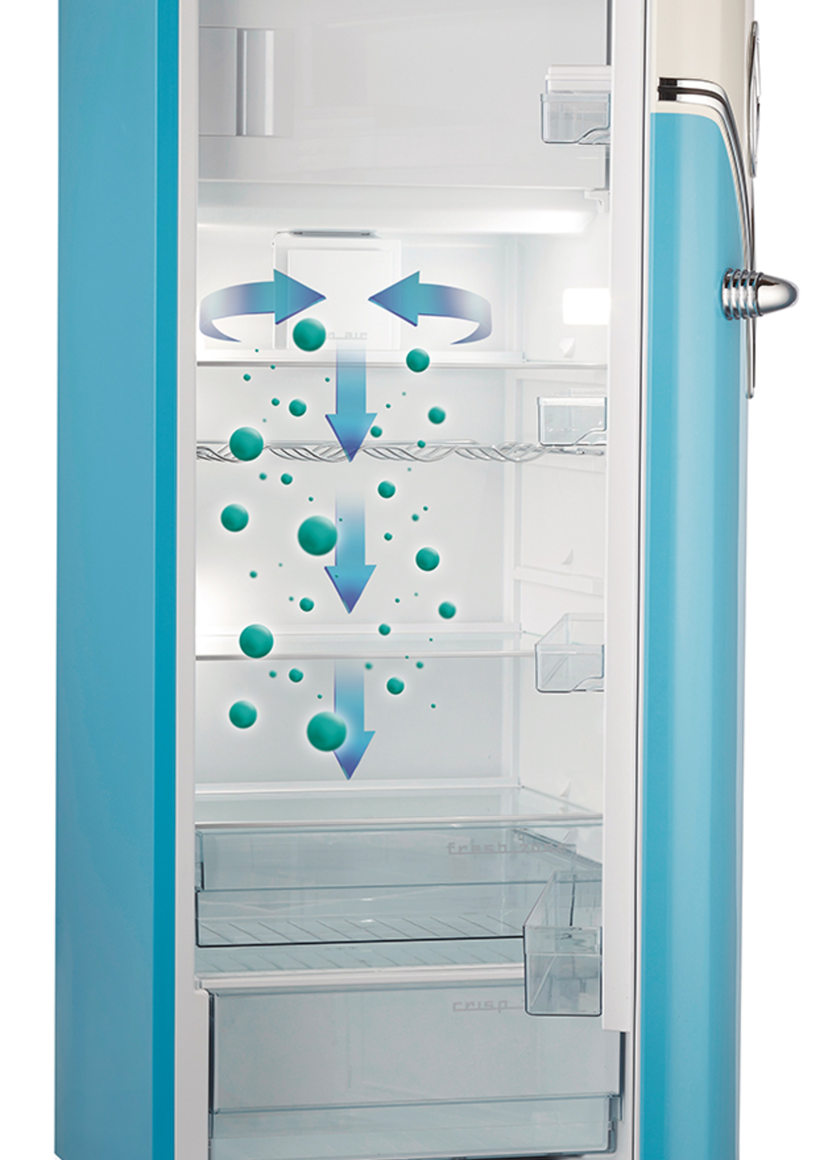Etna RBT154BLA retro special edition koelkast 154 cm
