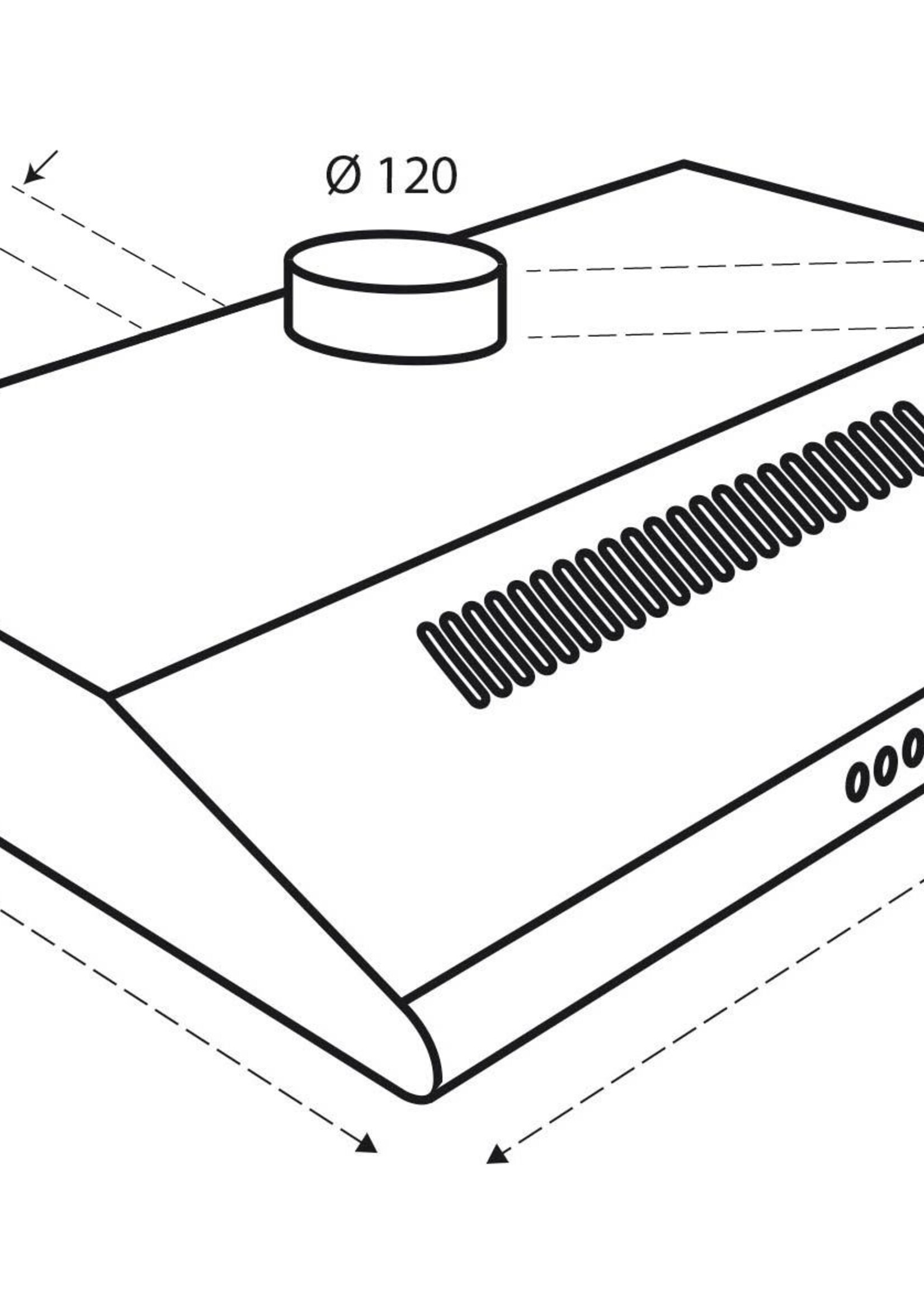 Inventum AKO6012RVS onderbouw afzuigkap