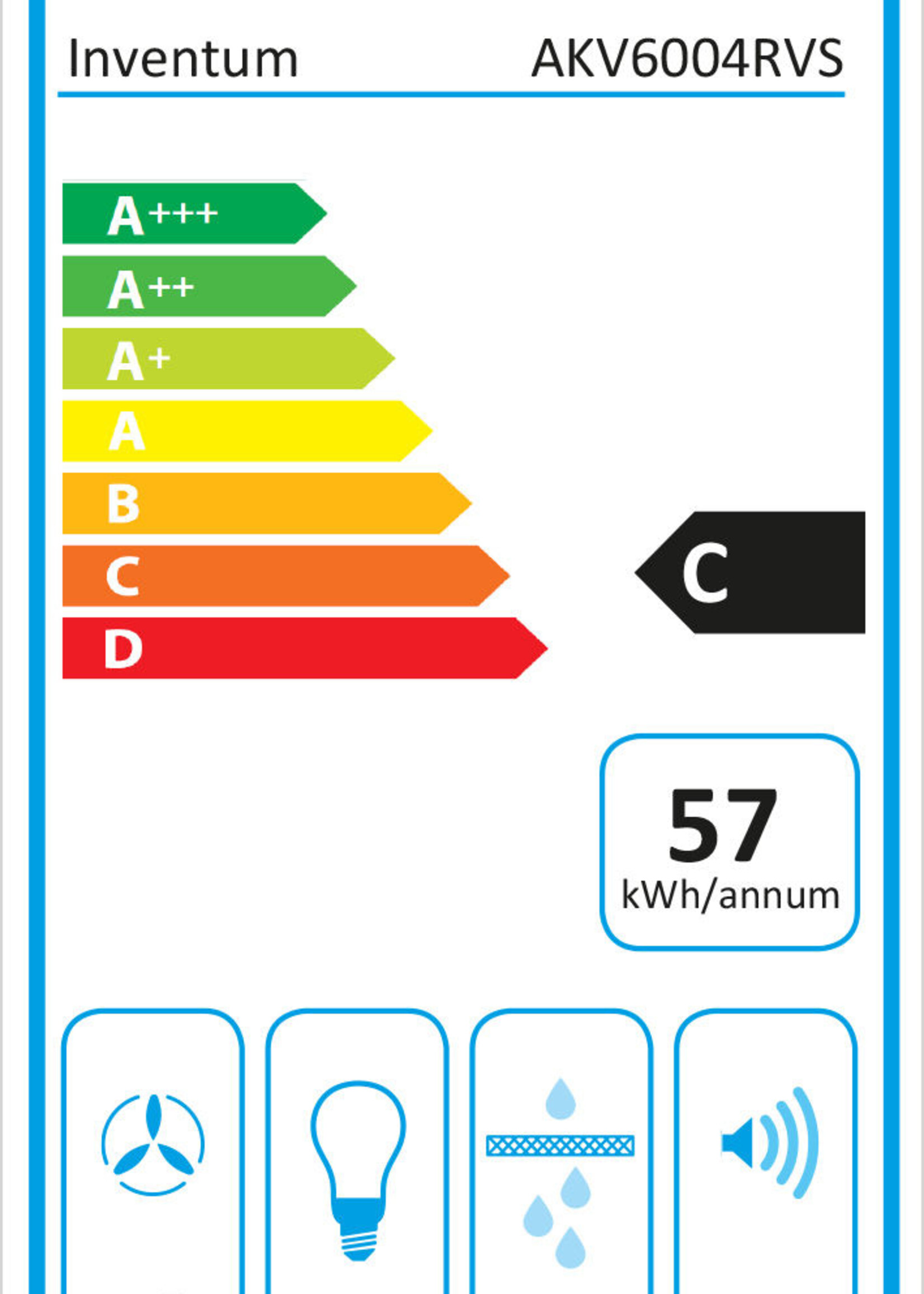 Inventum AKV6004RVS vlakscherm afzuigkap